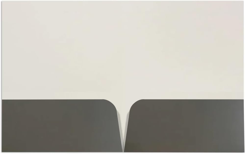 JAM PAPER Custom Printed Semi-Gloss Folders with Round Corner Pockets - Personalized Logo & Text - 12pt C1S - Grey - 250/Pack