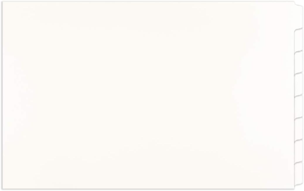 11x17 White 8 Tabbed Dividers with No Holes (16 per Package)