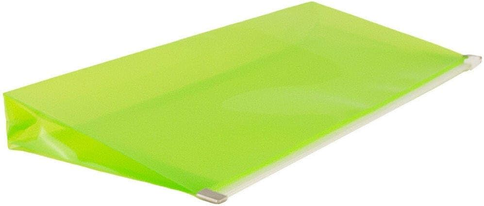 JAM PAPER Plastic Envelopes with Zip Closure - #10 Booklet Wallet - 4 1/8 x 9 1/2 - Lime Green - 3/Pack