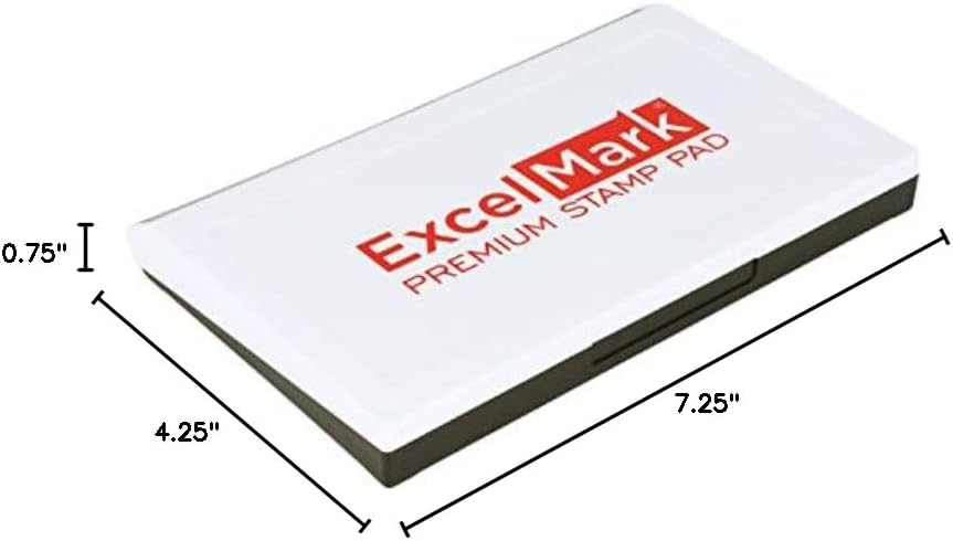 ExcelMark Rubber Stamp Ink Pad Extra Large 3-7/8" x 7" (Red)