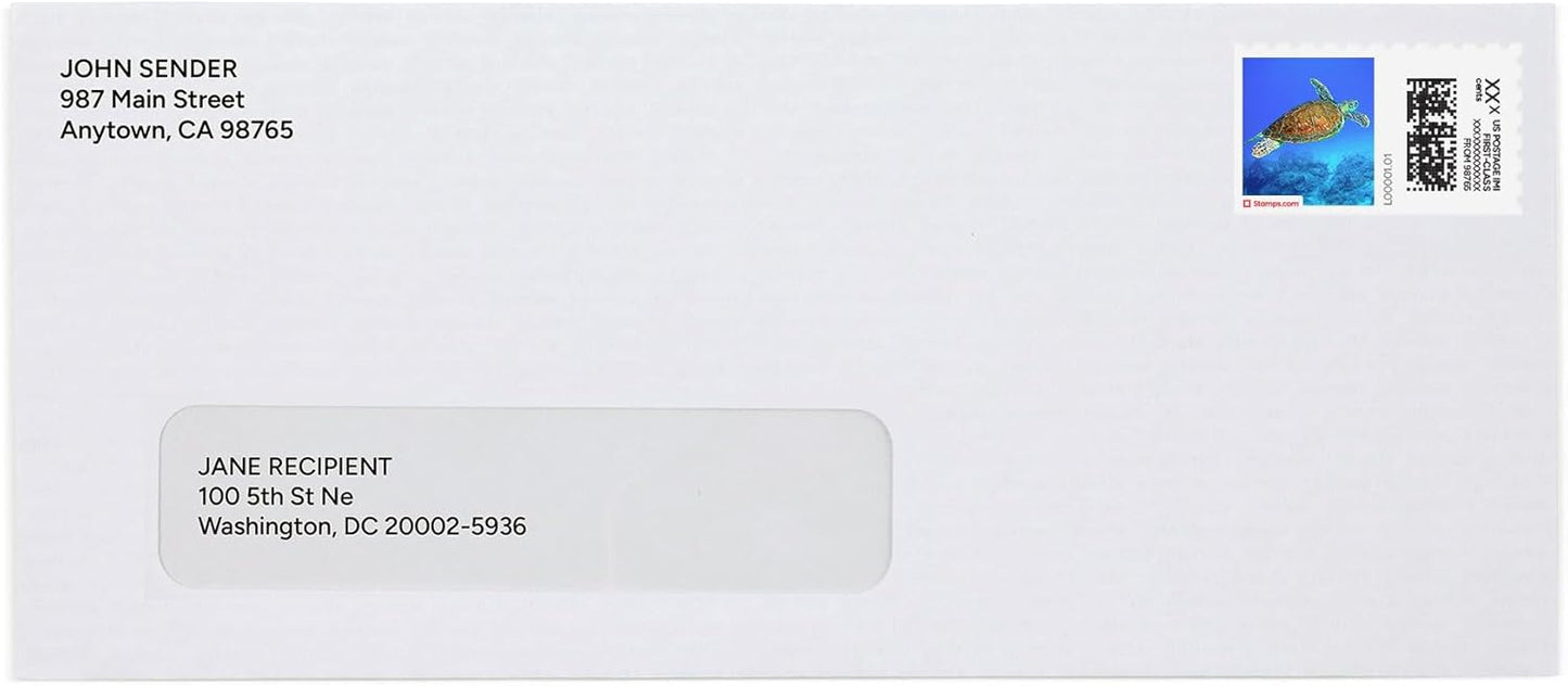 Hawksbill Turtle NetStamps 1200-Pack (50 Sheets) Printable Postage Labels (Stamps.com Subscription Required) - Print Approved Postage - Inkjet & Laser Printers - Business, Personal, Home