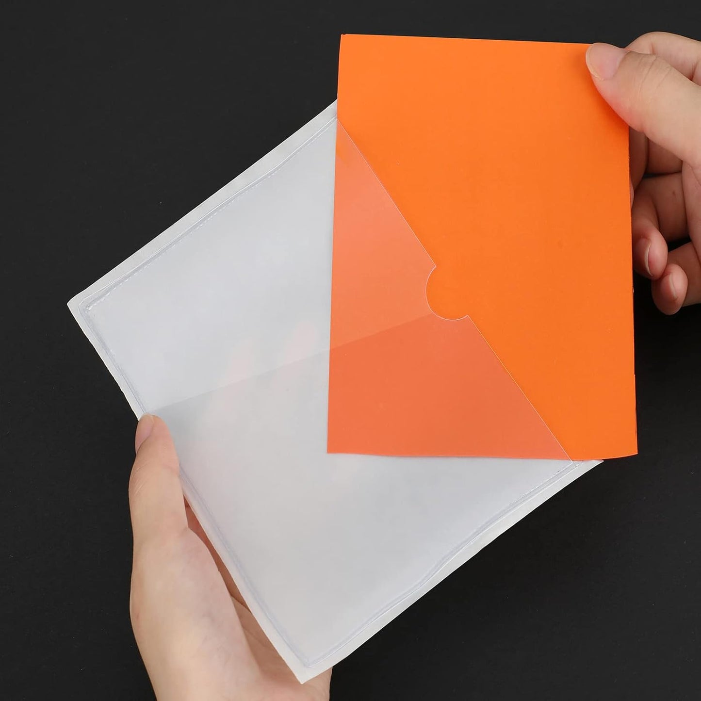 30 Pack Self-Adhesive Index Card Pockets with Top Open for Loading - Ideal Index Card Holder for Organizing and Protecting - Crystal Clear Plastic (5.9 x 4.7 Inches)