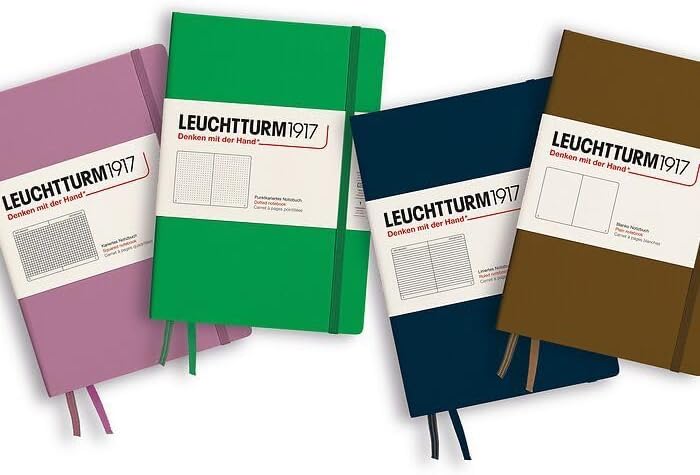 LEUCHTTURM1917 - Notebook Hardcover Medium A5-251 Numbered Pages for Writing and Journaling - Thinking Ahead (Plain Paper, Deep Sea)
