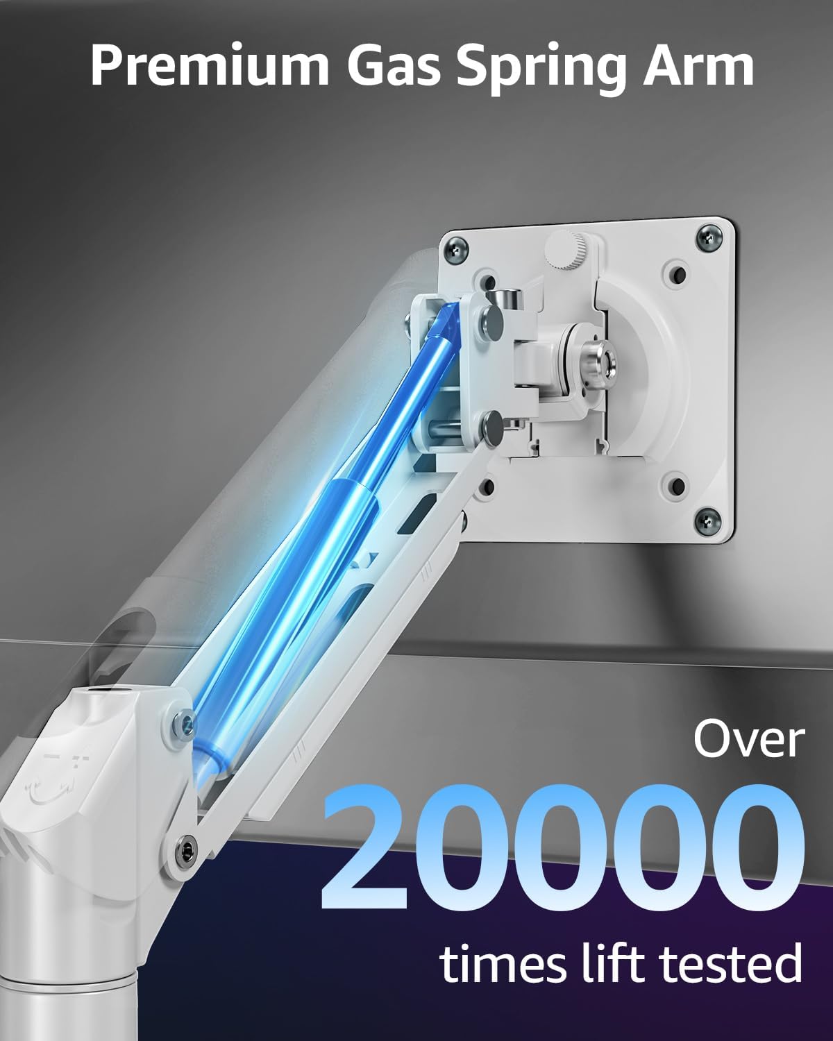 Dual Monitor Mount for 32 27 24 22inch Screens, Gas Spring Monitor Stand for 2 Monitor, Full Adjustable Monitors Desk Mount with C-Clamp&Grommet Base, Each Arm Holds 4.4-22 lbs, Freelift Pro White