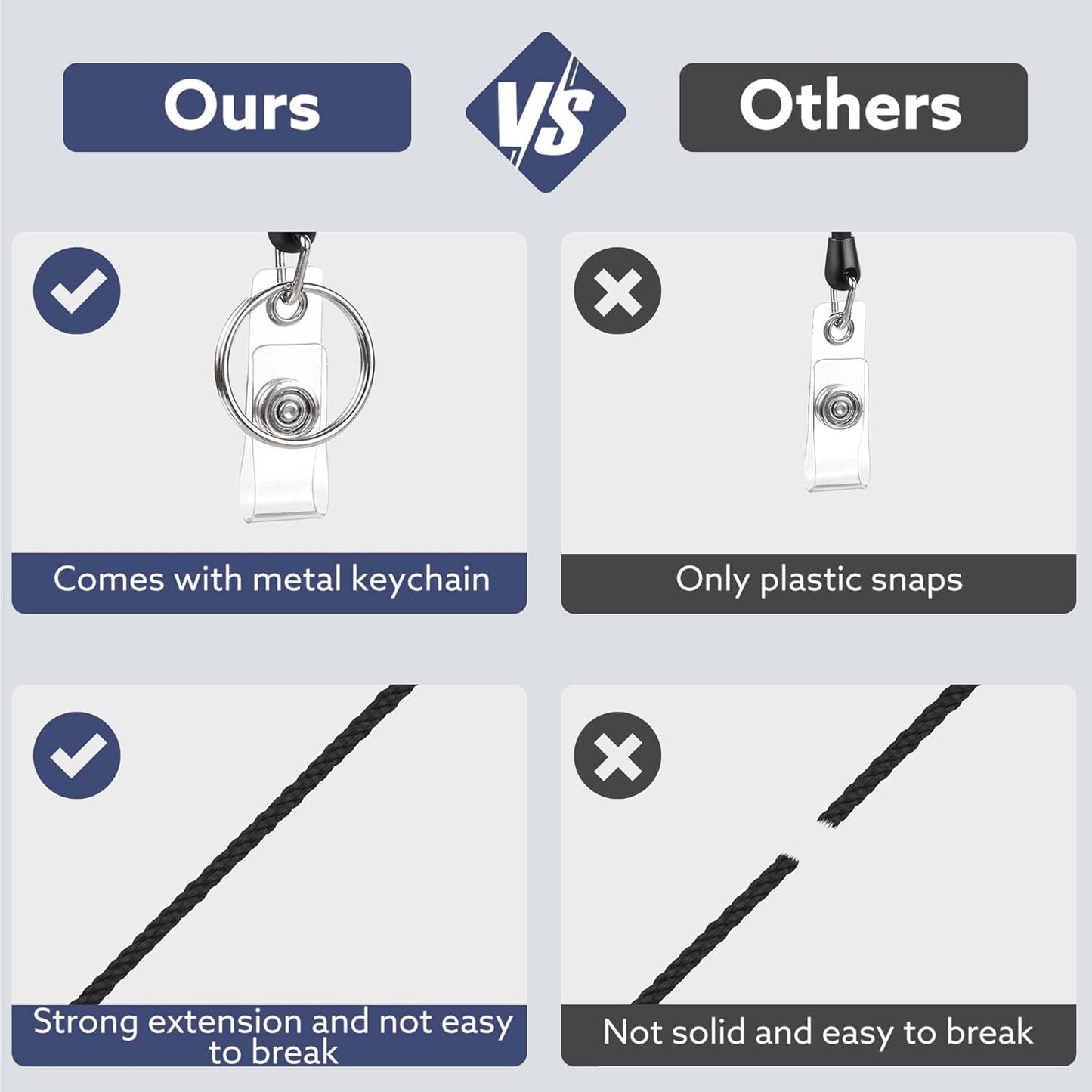 20 Pack Badge Reels Retractable ID Badge Holder with Carabiner Heavy Duty Badge Reel Clip and Key Chain for Work Office