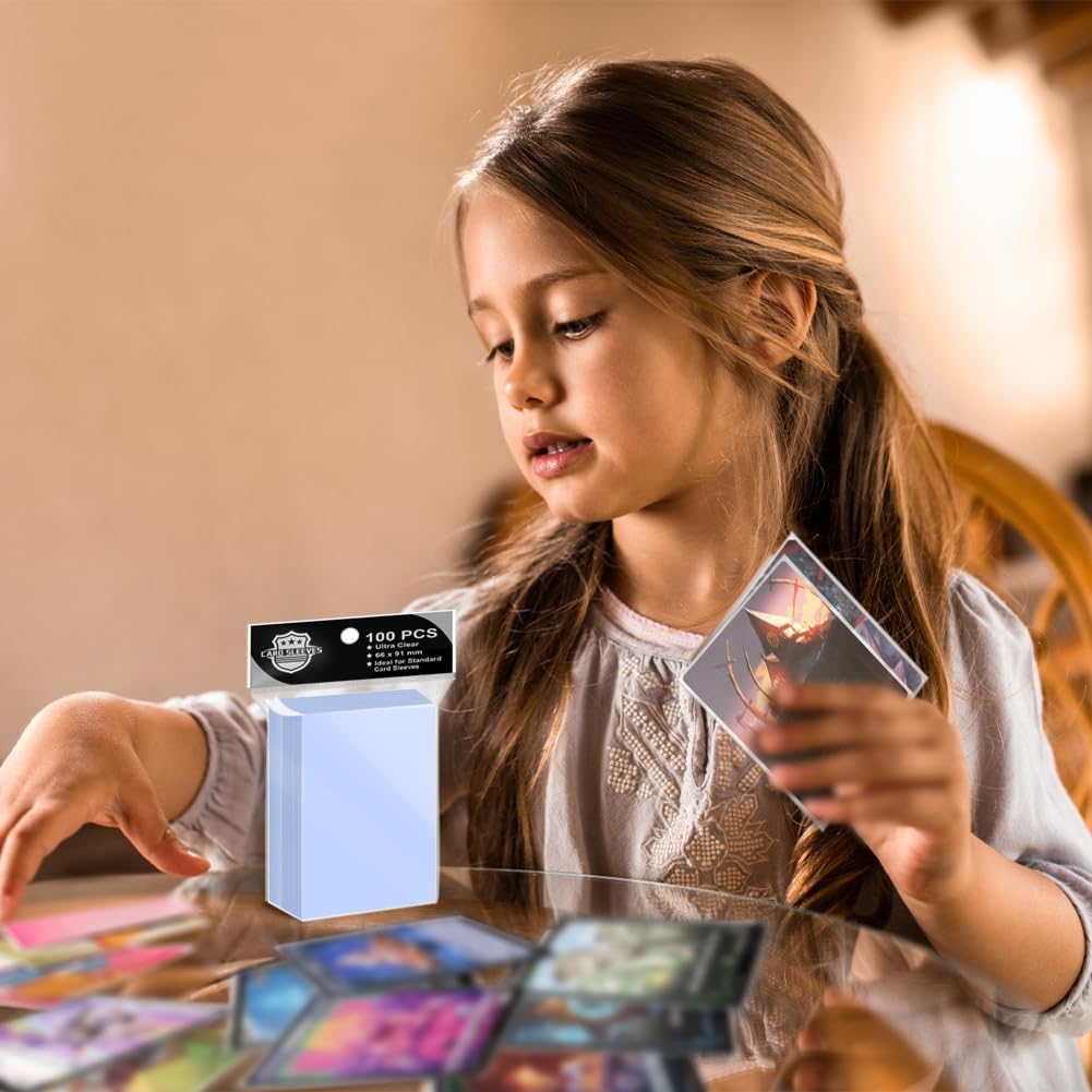 100PS Soft Clear Card Team Bag Protectors Sleeves for Card Game,Top Loader Fit for Magic Cards and Premium Cards and MTG,Baseball Card Sleeves