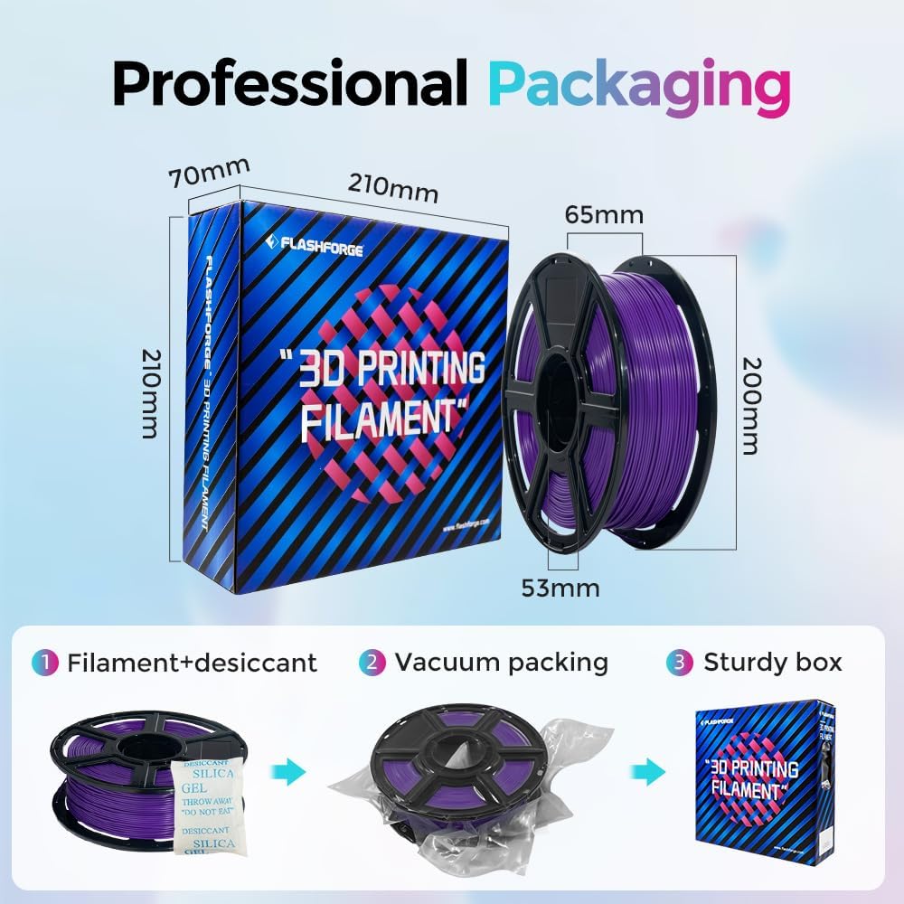 FLASHFORGE Rapid PLA Filament 1.75mm, High Flow Speedy 3D Printer Filament, Experience Exceptional Performance with 500mm/s High-Speed Printing, Neatly Wound & Top-Notch Filament (Purple)