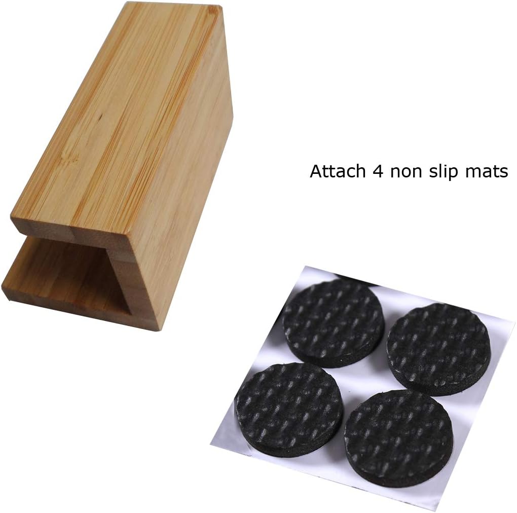 enyuwlcm 1 Pack Bamboo Wood Desktop Business Card Holder for Desk Sturdy Business Card Display Stand for Office Suitable for Men Women