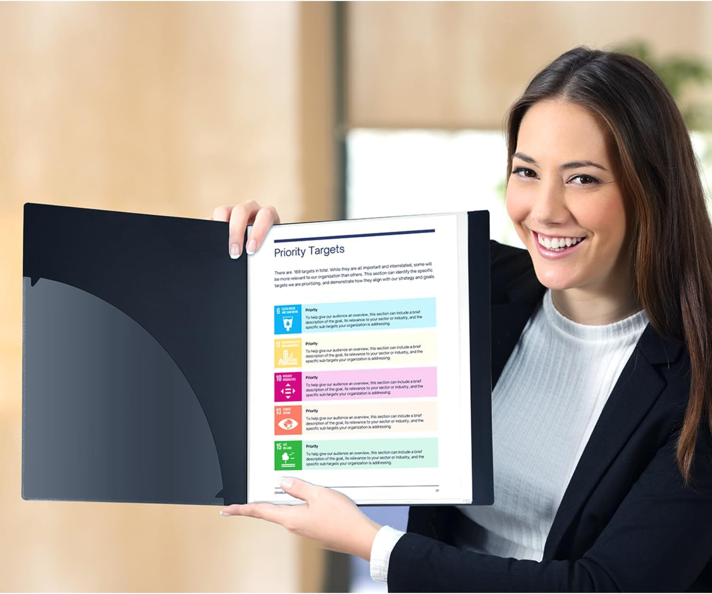 Dunwell Presentation Binder 48-Pocket, Displays 96 Pages, 8.5x11 Portfolio Binder with Plastic Sleeves, Storage and Organizer for Documents, Photos, Kids Artwork, Projects, Recipes (Black)