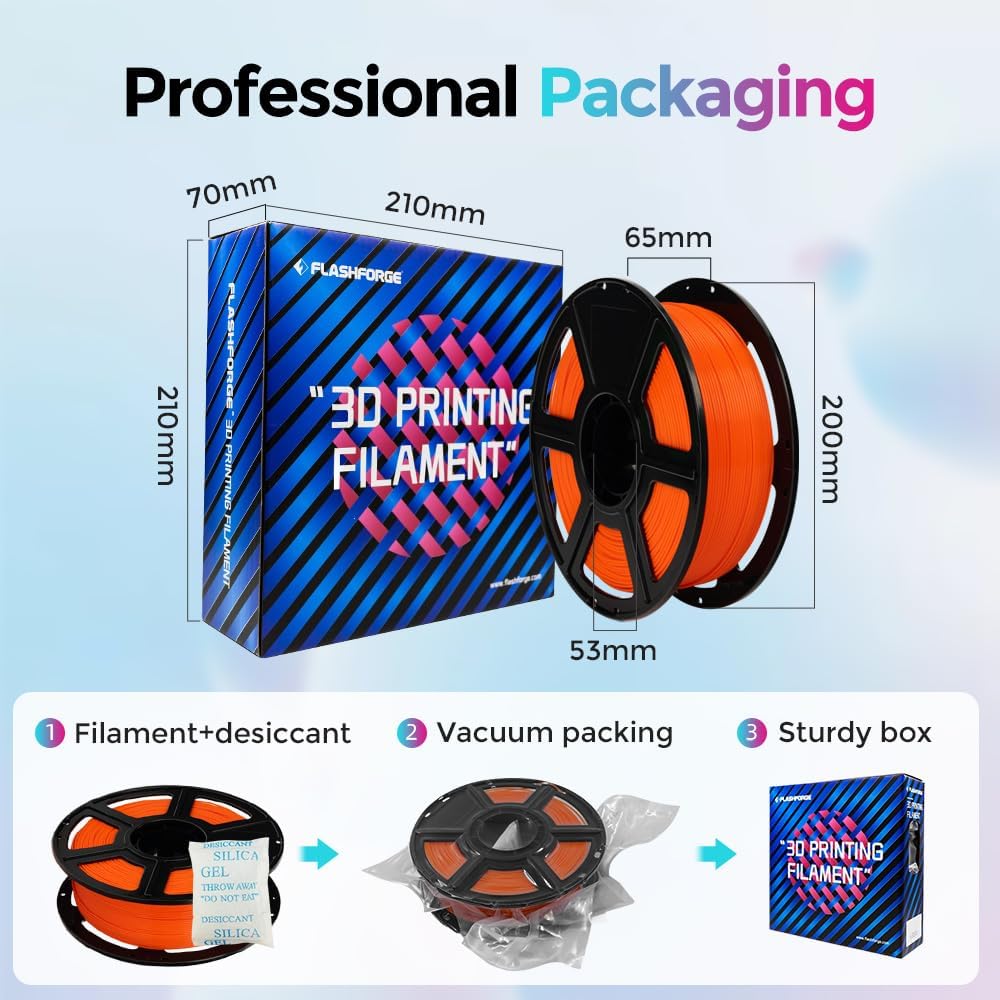 FLASHFORGE Rapid PLA Filament 1.75mm, High Flow Speedy 3D Printer Filament, Experience Exceptional Performance with 500mm/s High-Speed Printing, Neatly Wound & Top-Notch Filament (Orange)