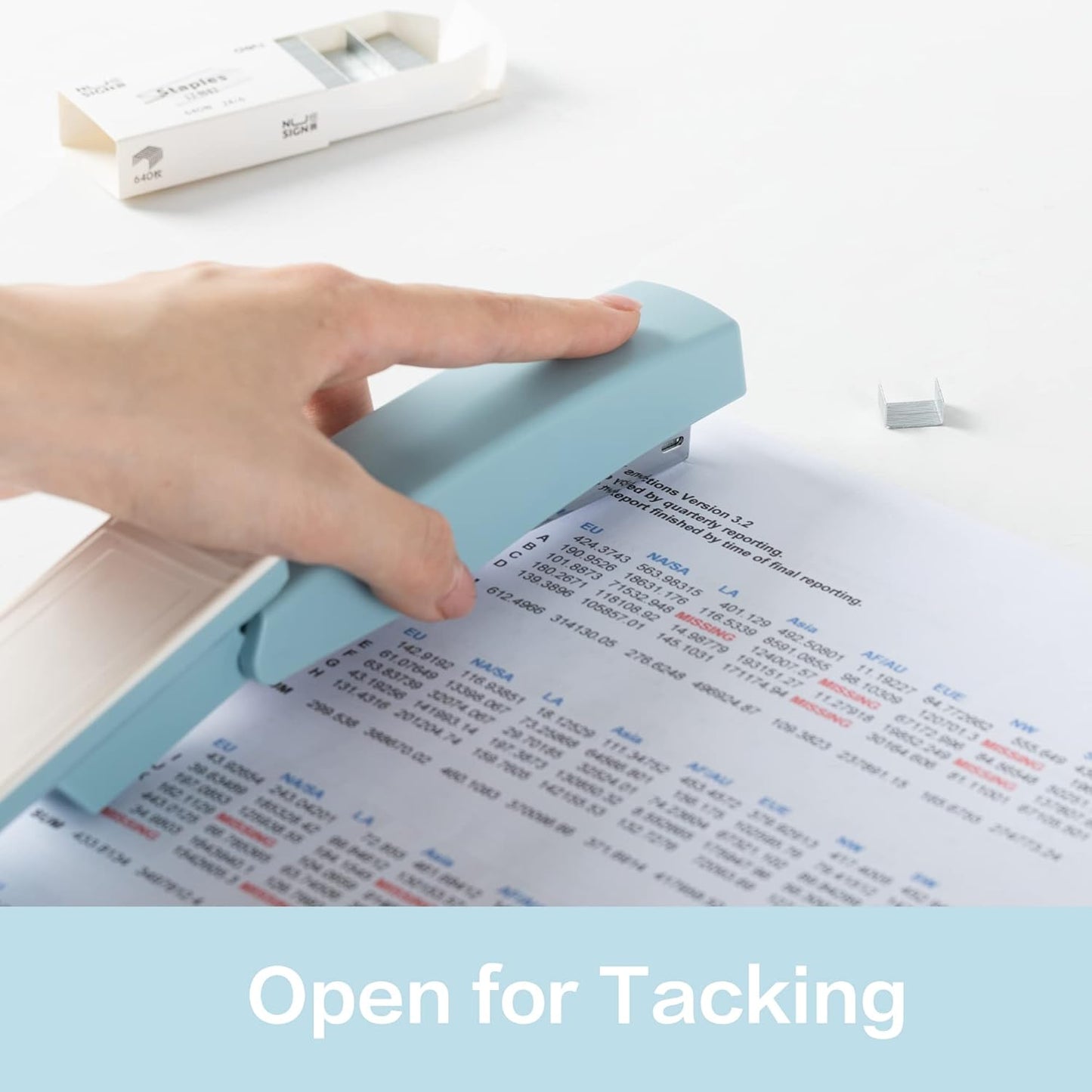 Deli Stapler, Desktop Stapler, Office Stapler, 25 Sheet Capacity, Includes 1000 Staples and Staple Remover, Blue