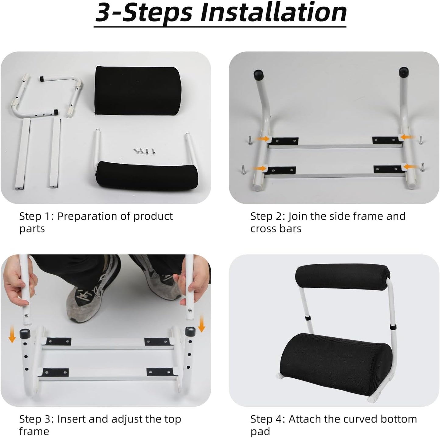 Foot Rest for Under Desk at Work - 3 Positions Height Adjustable Leg Rest for Office or Home Use, Ergonomic Footrest with Detachable Cushion