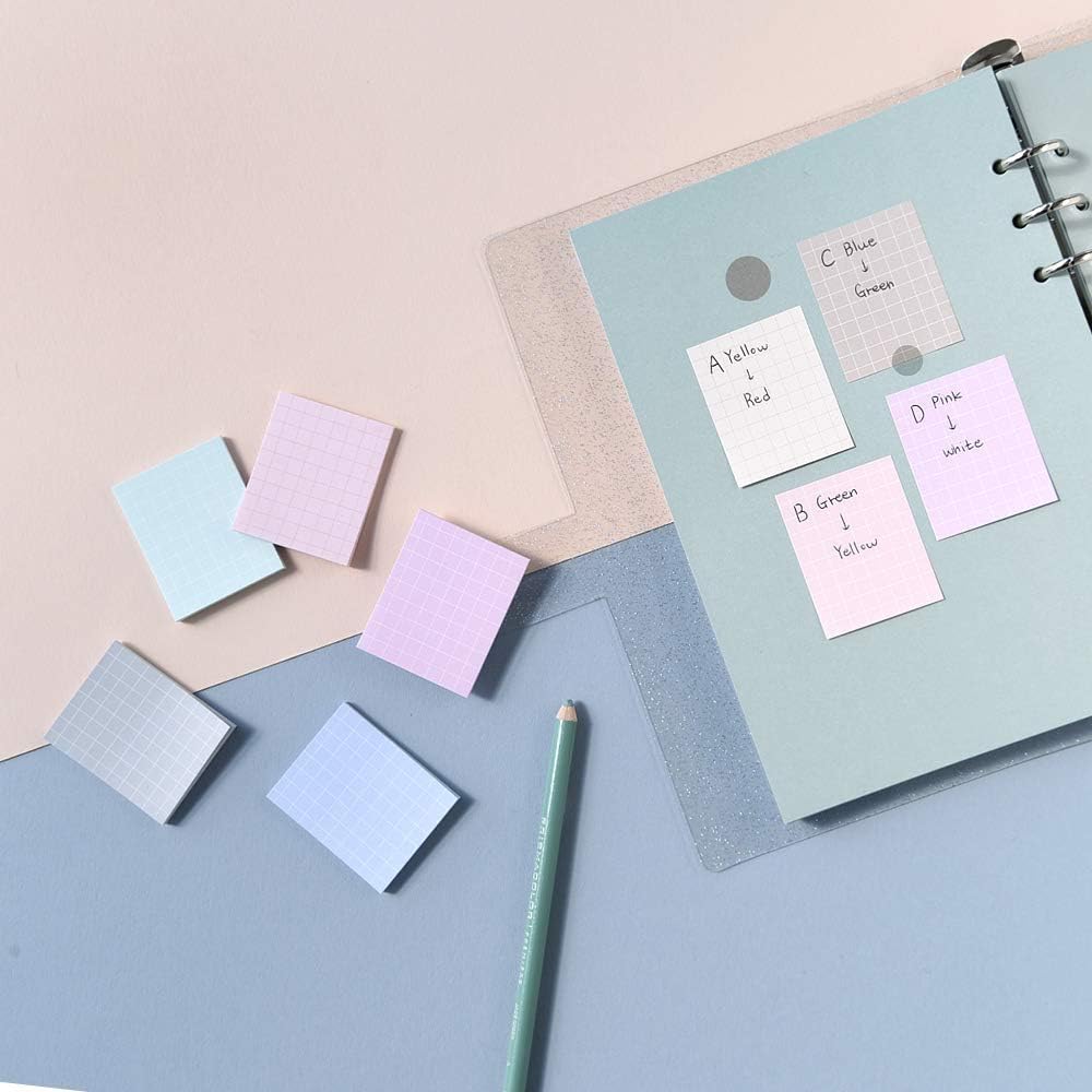 Monolike Color Palette Sticky Grid 300 B Set 4p - Self-Adhesive Memo Pad 30 Sheets