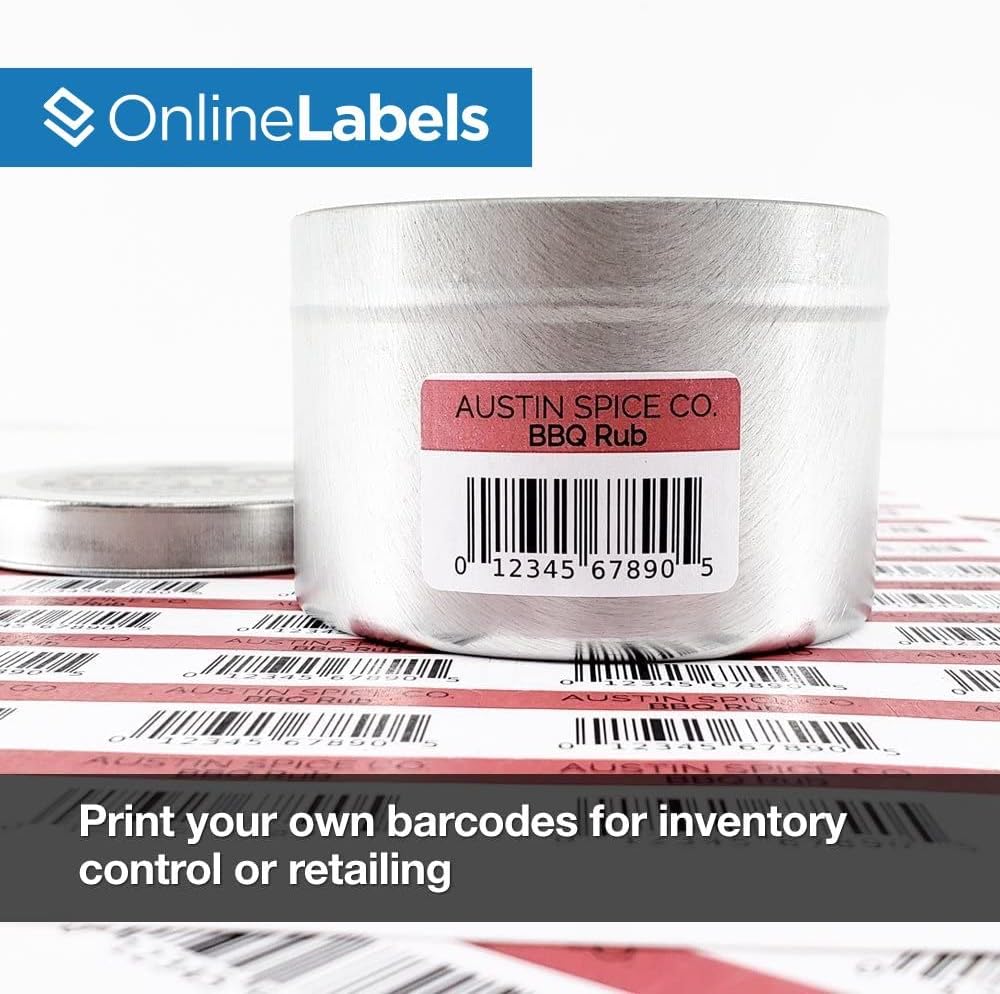 2 x 1 Rectangle Barcode Labels - Pack of 40,000 Labels, 1,000 Sheets - Inkjet/Laser Printer - Online Labels