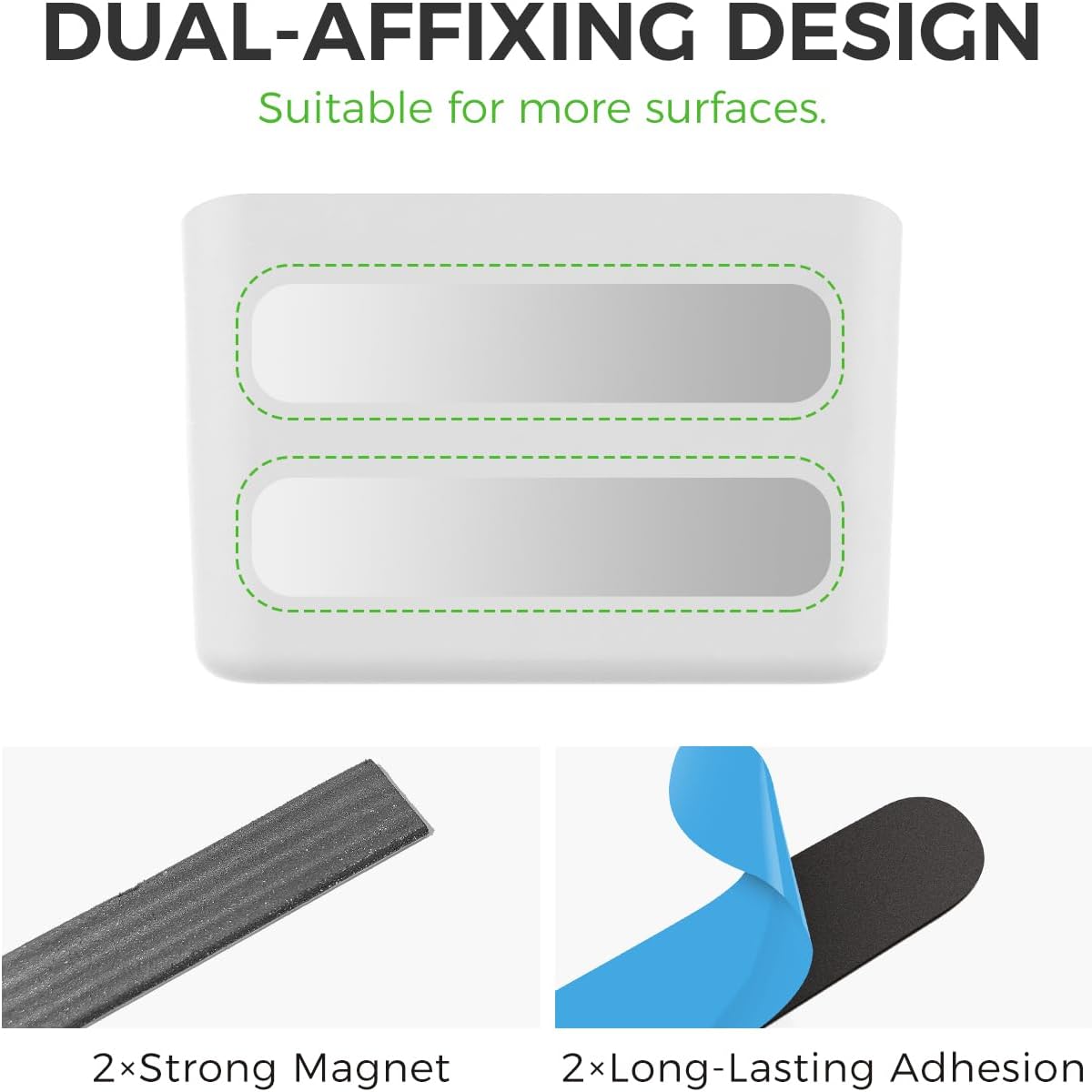 loukin Magnetic Marker Holder, Dry Erase Marker Holder, Remote Control Holder, Magnetic Storage Organizer for Whiteboard or Refrigerators (White)