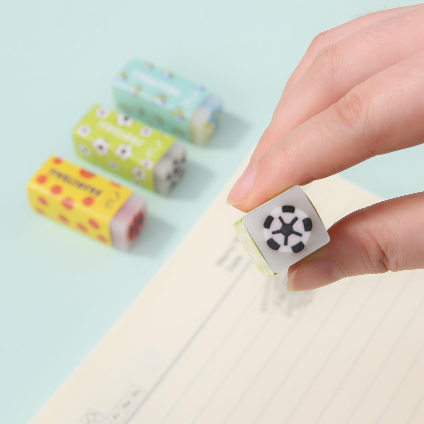 18 Pack Kawaii Ball Erasers for Kids, Colorful Jelly Erasers for School Supplies and Art Projects