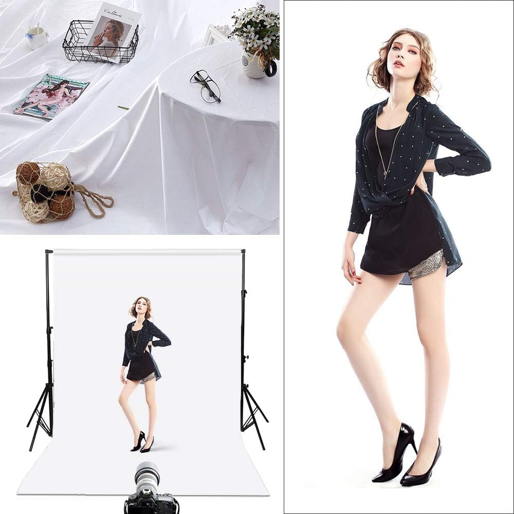 HEMMOTOP White Photo Backdrop, 6x9 ft White Background for Photography, Seamless Screen Backdrops for Photoshoot, Easter, Birthday Party, Video Recording, Photos, Projector (Backdrop only)