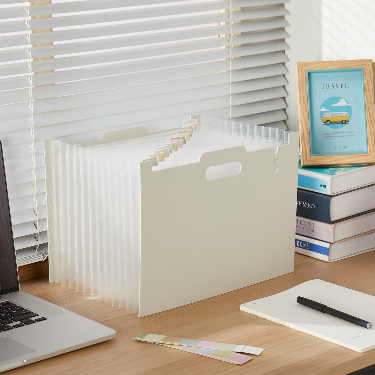 Y YOMA 2 Pack Accordion File Organizer with Handle 12 Pockets Expanding File Folder with Removable Tabs for A4 Letter Size Paper Portable Plastic Filing Organizer Document Bill Receipt Holder, Grey