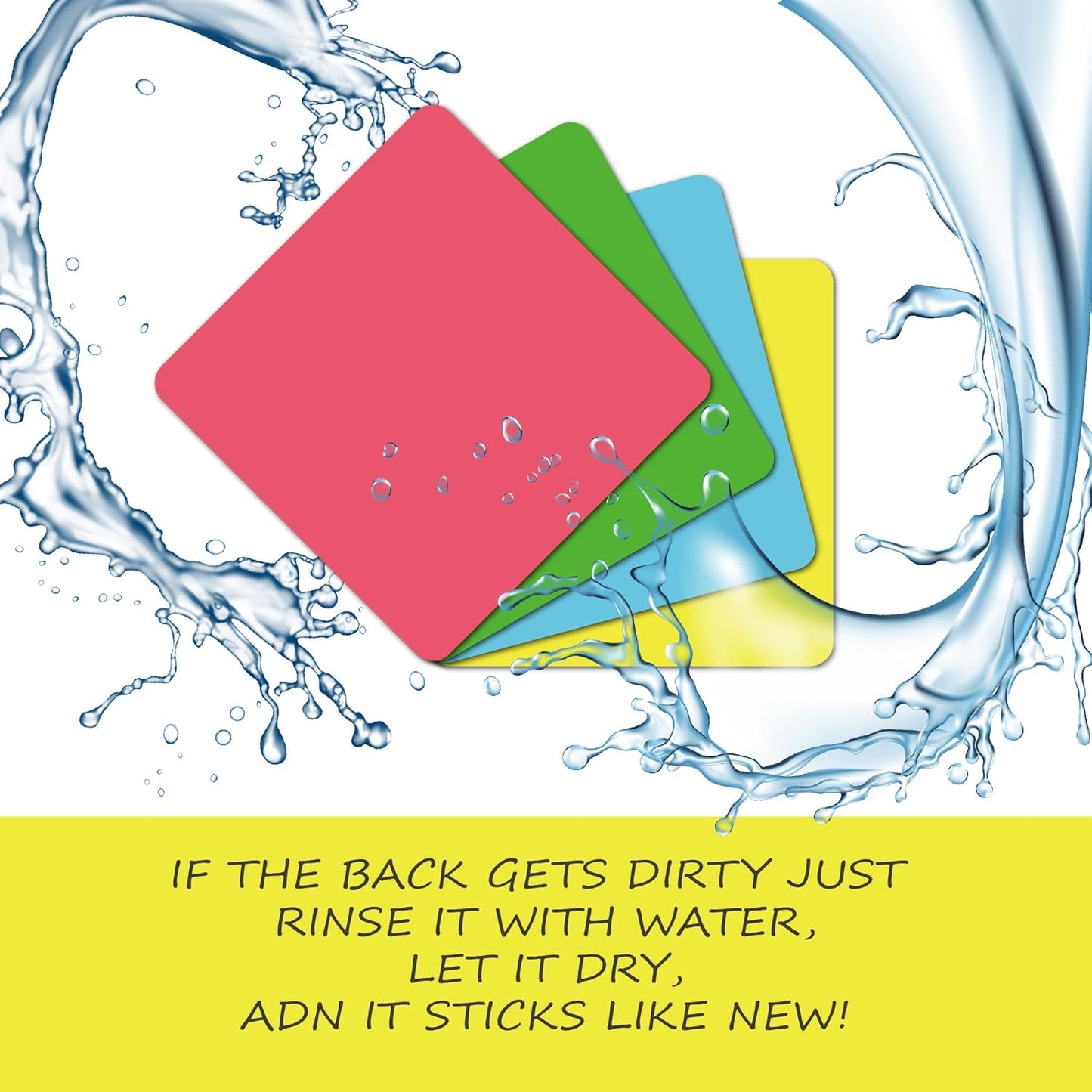 Dry Erase Sticky Notes Reusable Labels for Storage Bins Organizing Jar Pantry, Waterproof Removable Label Stickers for Kitchen Office School All Purpose Use (4x4 inches), Dry Erase Sheets