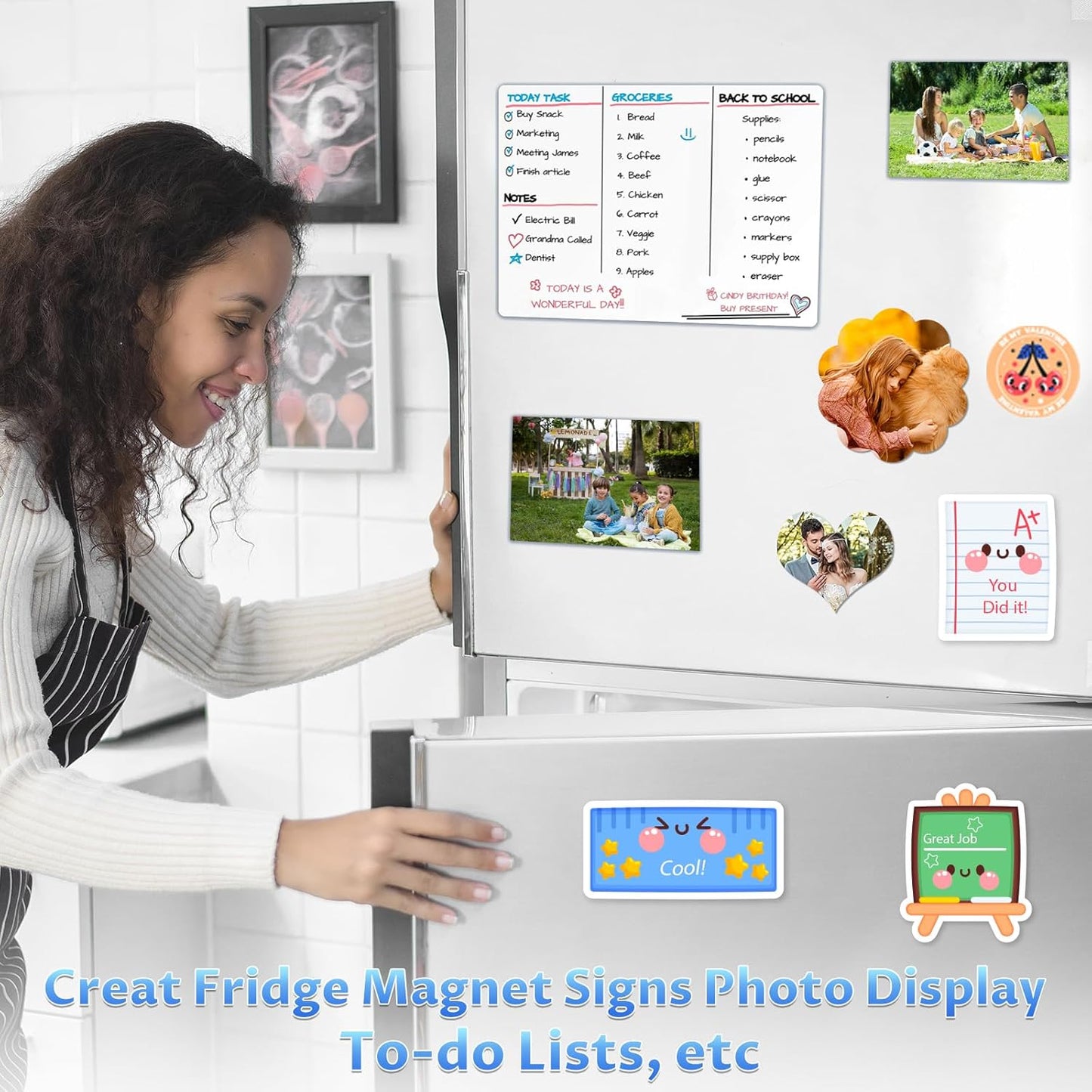 Printable Magnetic Sheets 8.5x11 Inches for Inkjet Printers, 8 Sheets Glossy Print Paper Non-Adhesive Backing, 12mil Thickness DIY Flexible Magnet Photos