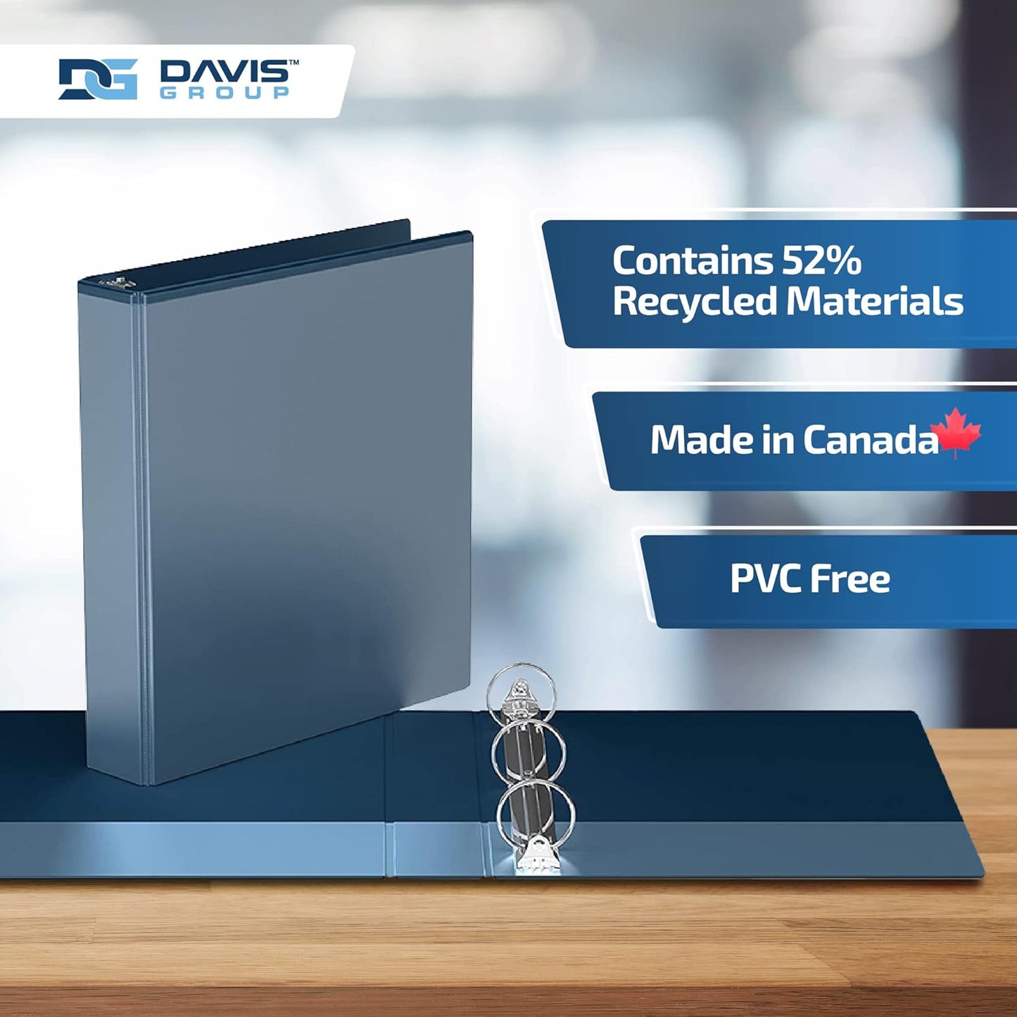 Easyview Premium 3-Ring Binders with Clear-View Covers and Round Rings, Binders for School or Office, 1.5 Inch, Pack of 6, Navy Blue