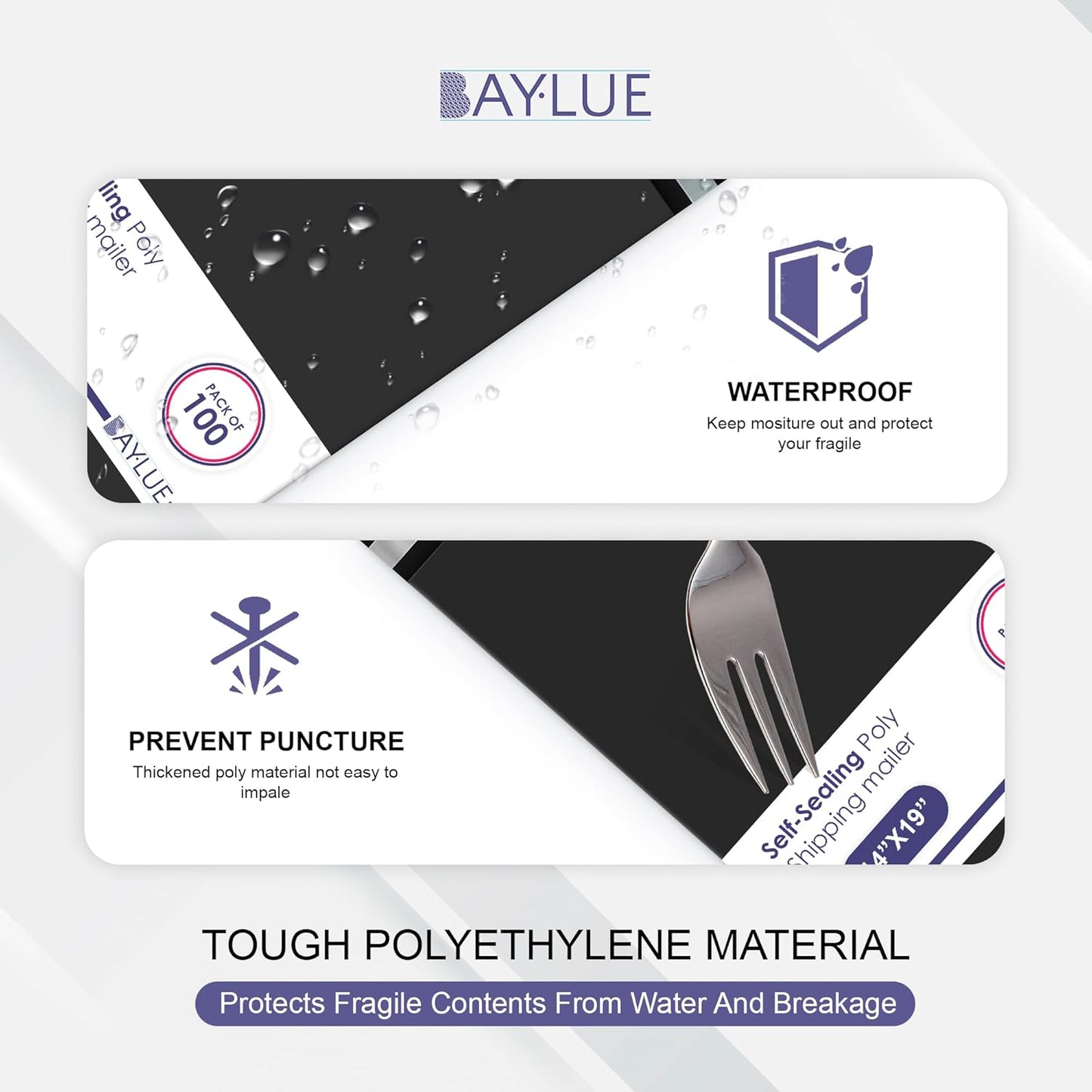 Black Large Poly Mailers 14.5x19 Inch | Strong Adhesive Self-Seal Mailer Bag | Tear, Tamper, Water Resistant Shipping Envelopes | Thick Strong polymailer Bags | Clothing Shipping Bags | 500 Pcs Bulk