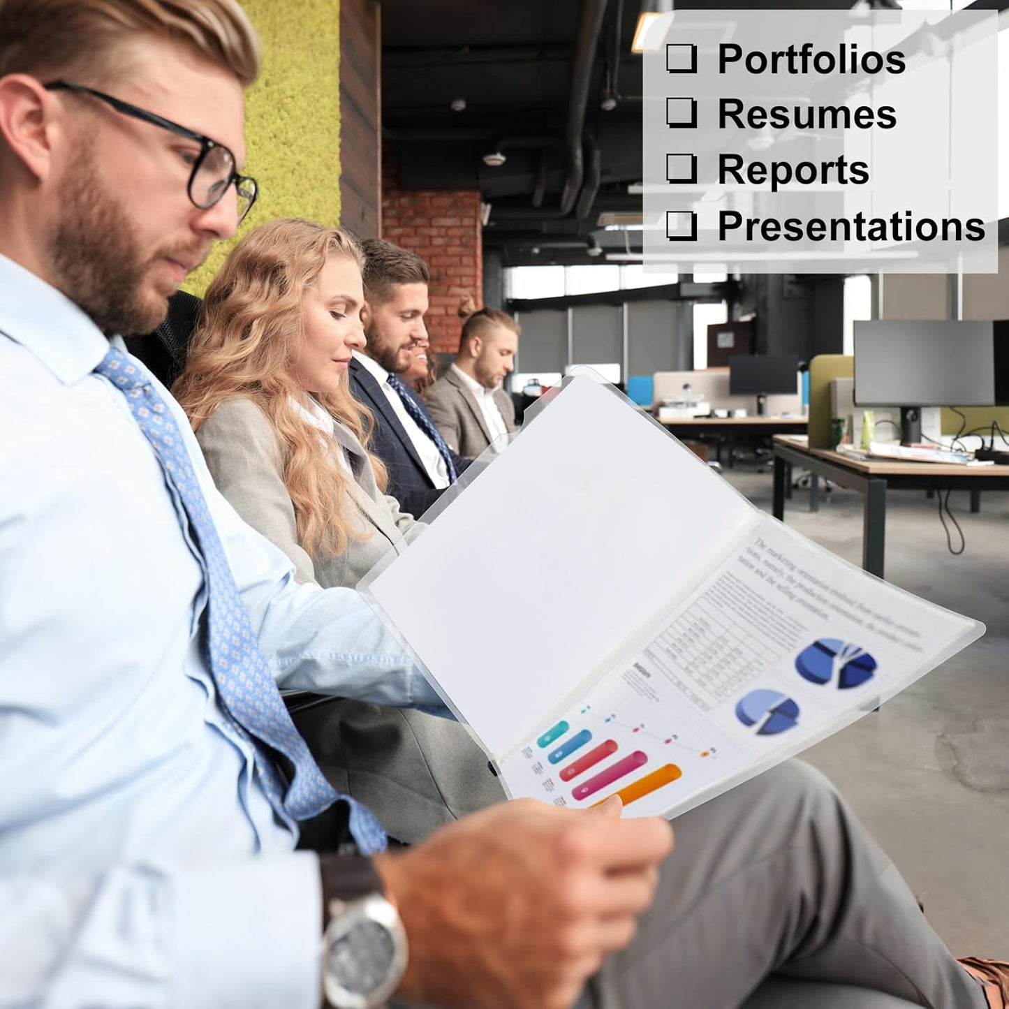 JOERSH 20Pcs Clear Report Covers with Sliding Bar, 40 Sheet Capacity Plastic Binder Paper Protector, Report Folders with Clear Cover for Resume File Documents, Black