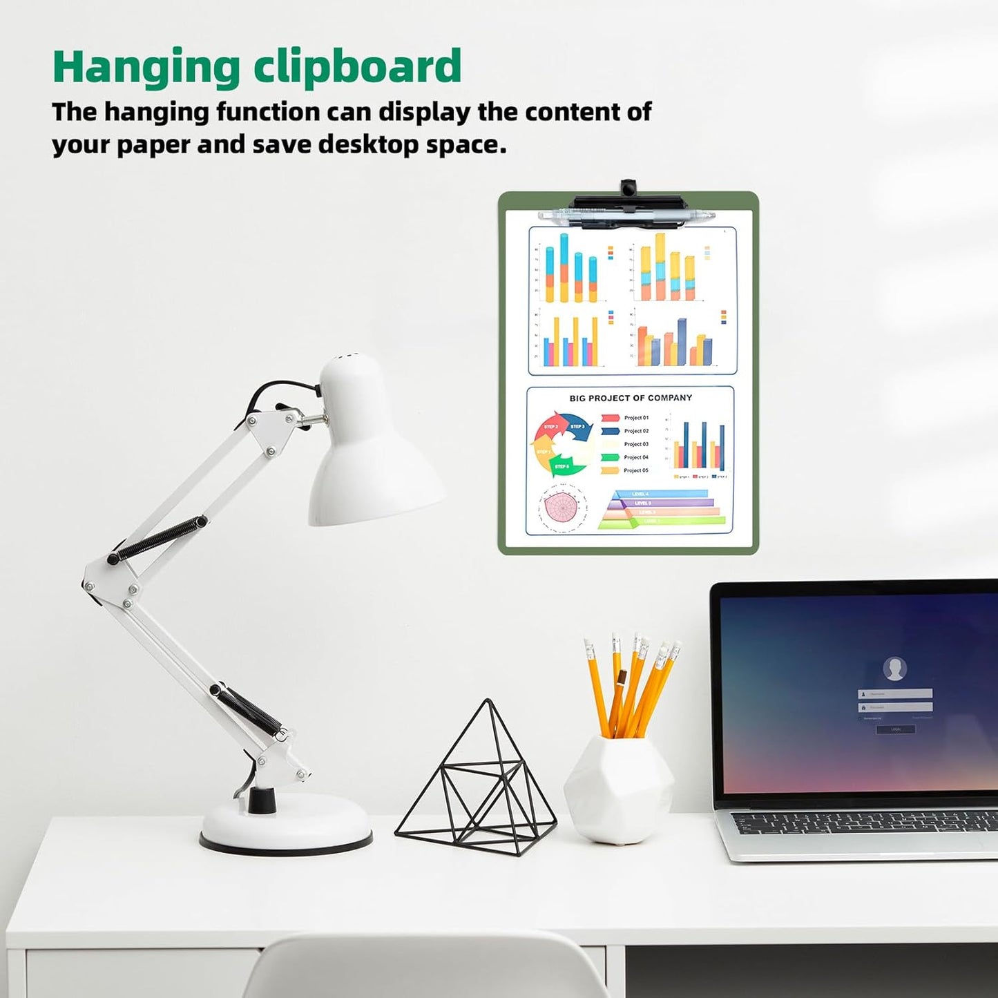 Clipboard with Pen Holder, 6 Pack Plastic Clipboard with Low Profile Metal Clip, Hanging Clip Boards Holds 8.5x11 Inch Papers, Standard A4 Letter Size Clip Boards for Offices & School, Green