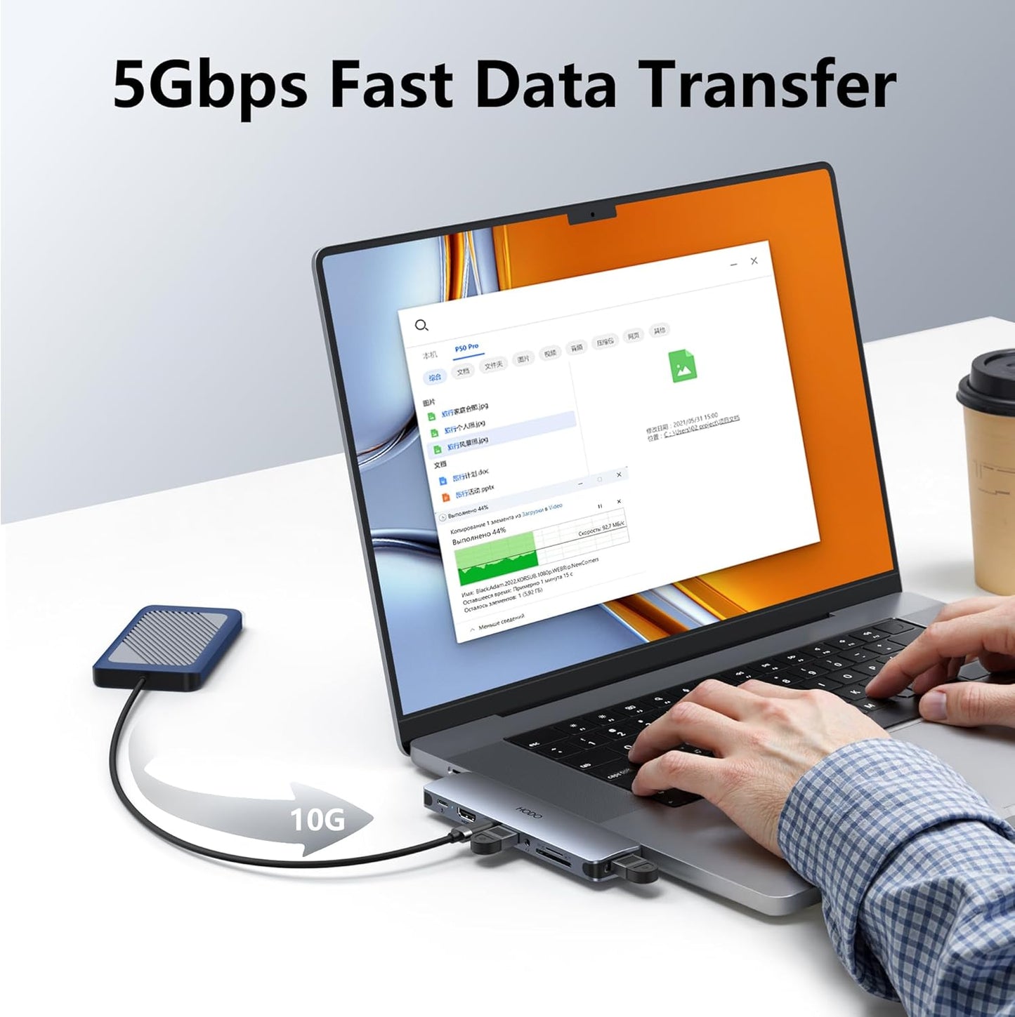 USB C Hub HDMI USB Adapter for MacBook Pro Air M3 M2 M1 2025-2018 13 14 16", MacBook Adapter Multiport 8 in 2 Mac USB C Hub with HDMI, Thunderbolt 3, 10G USB C&A Data Ports, SD TF Card Reader, Audio