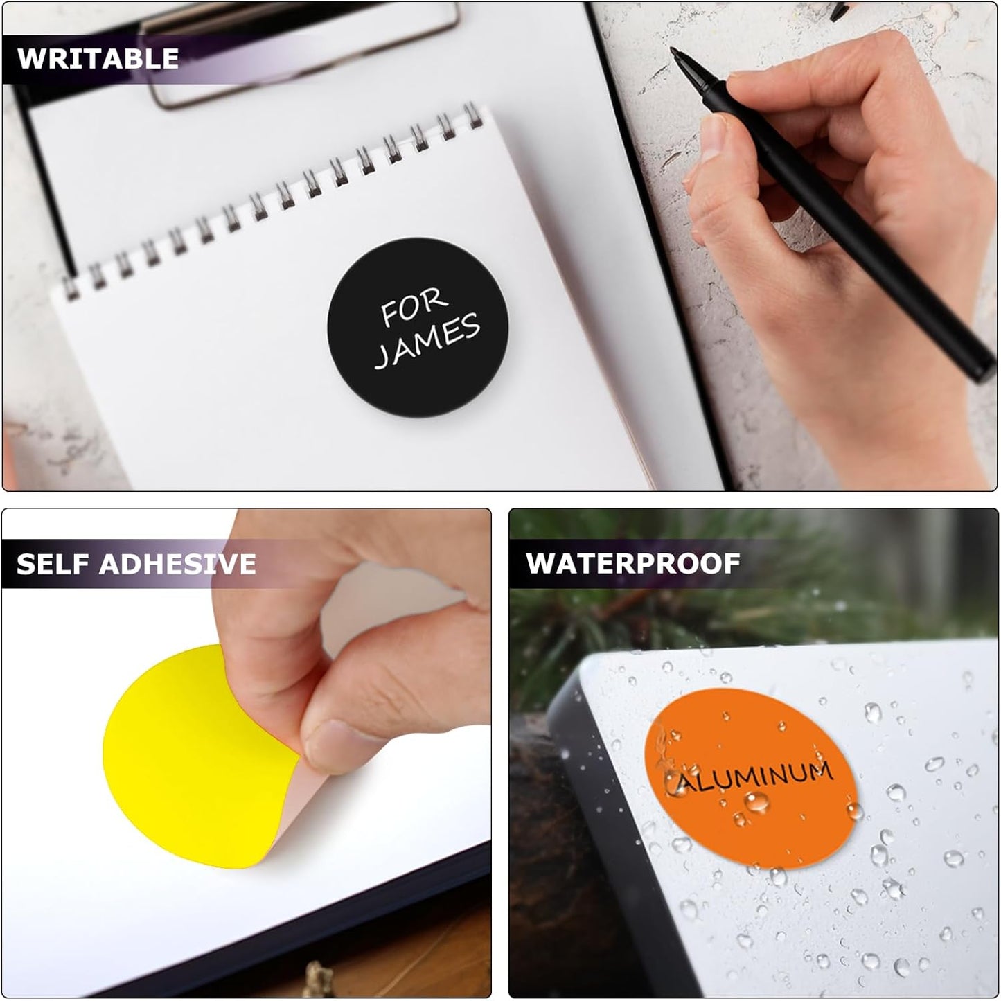 10 Colors Dot 2 Inches Labels Self-Adhesive Colored Circle Color Coding Stickers Waterproof Small Round Tag for Office Inventory 80 Pieces