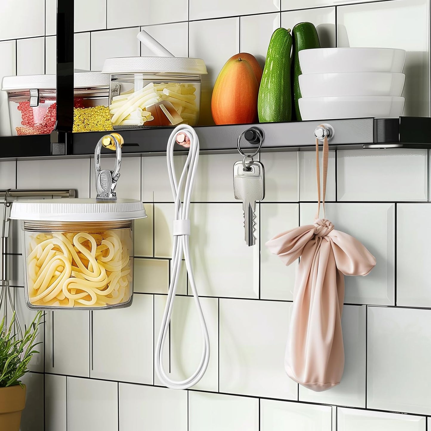 FINDMAG 28Pcs Black Fridge Magnets, Strong Magnets for Refrigerator, Magnetic Push Pins for Whiteboard, Pictures, Kitchen, Office