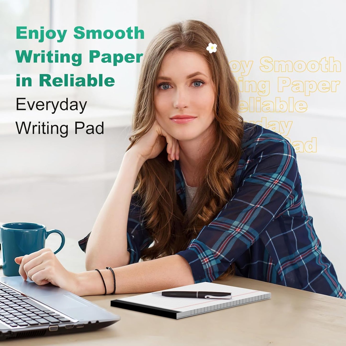 Legal Pads 5x8 Inch, 4 Pack, Narrow Ruled, 5x8 White Legal Pad, Mini Double-Sided Printing Notepad Perforated Note Pads 5x8" Lined Paper, Lined Writing Pads for Office Home School, 30 Sheet/Pad