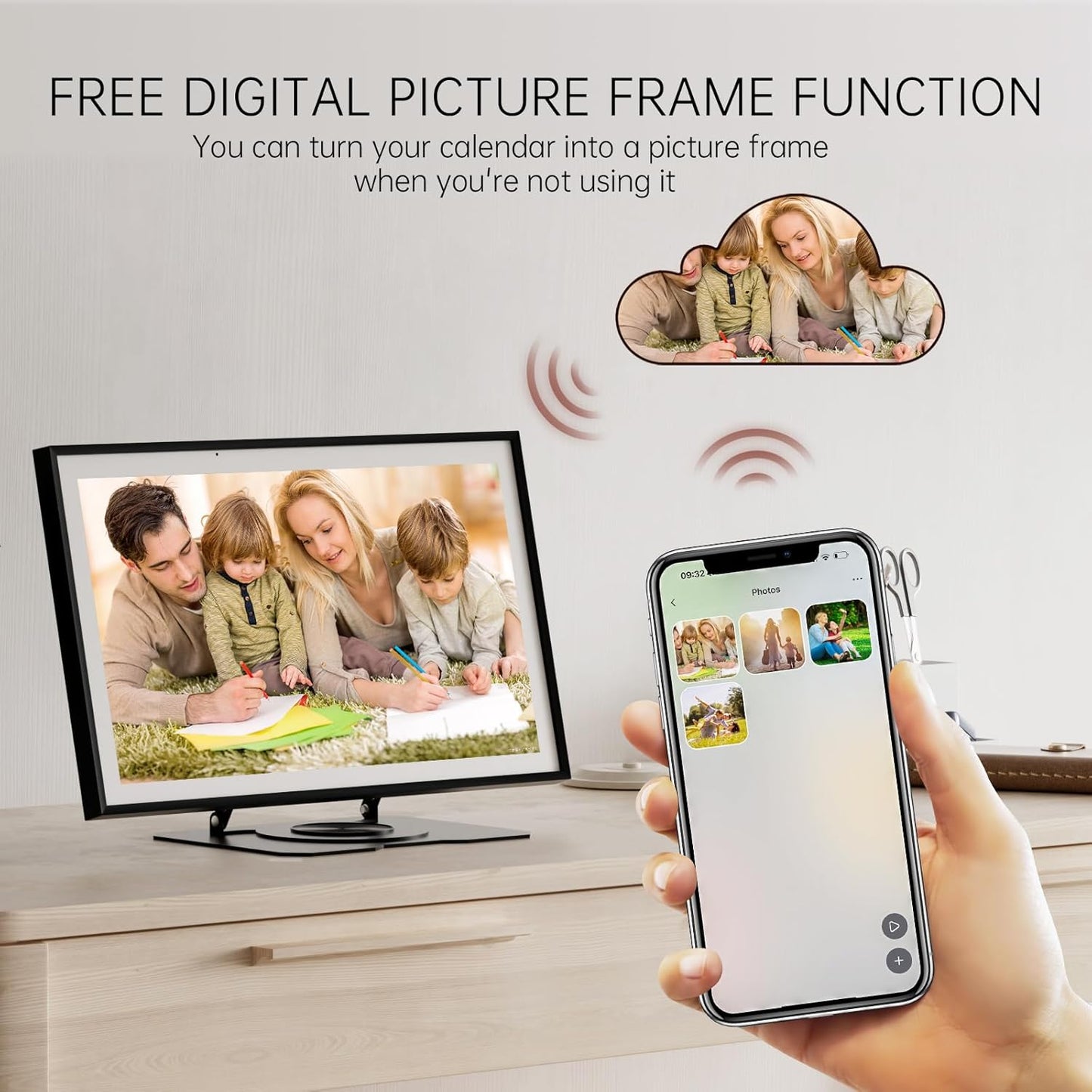 Pronext Calendar, 15.6 inch Digital Calendar & Chore Chart, Rechargeable Full HD Touchscreen Display, Portable Smart Family Organizer, Event Planner, Perfect for Family Schedules - Wall Mount Included, No Subscription