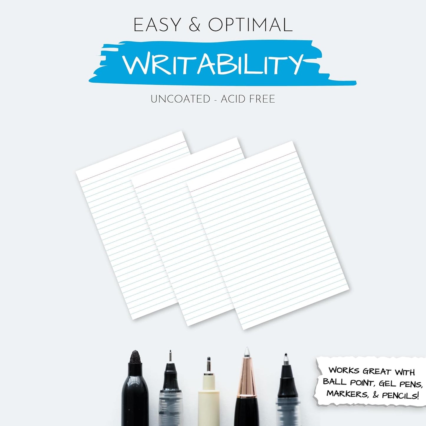 Home Advantage Vertically Ruled White Index Cards, Note Cards