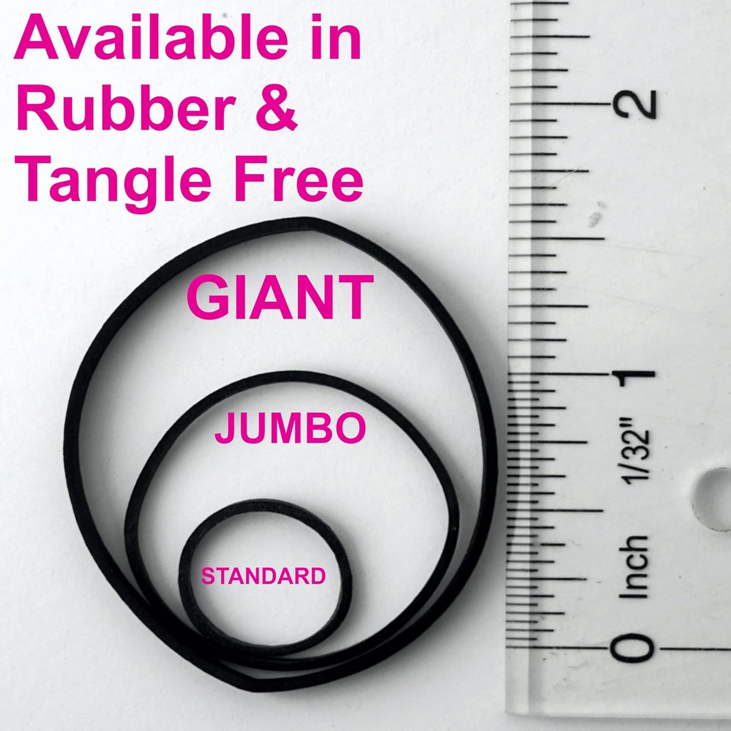 200, Jumbo Size, Yellow Color, US Made Rubber Bands for Pony Tails and Braids