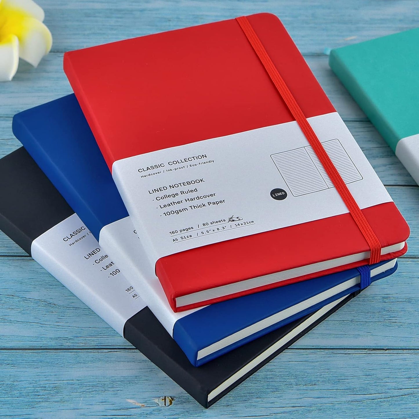 Coopay 24 Pack A5 Journal Notebooks Bulk, 160 Pages, 100GSM Thick Paper, 8.3 x 5.5 inch Hardcover Lined Leather Journals for Writing Office School Business,Bulk Notebook for Work Men Women (Blue)