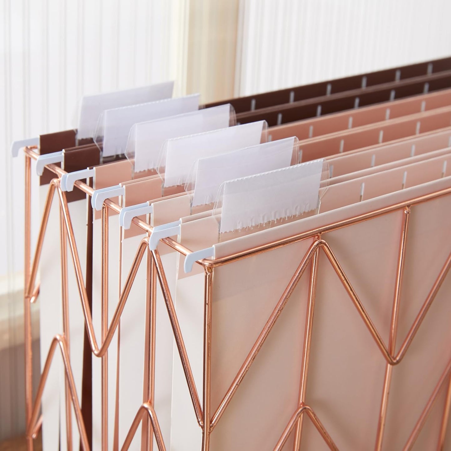 Y YOMA 6 Pack Gradient Hanging File Folders Letter Size Decorative Hanging Folder Pretty File Folder Organizer for Filing Cabinet Office Home with 1/5-Cut Adjustable Tabs, Coco Mocha