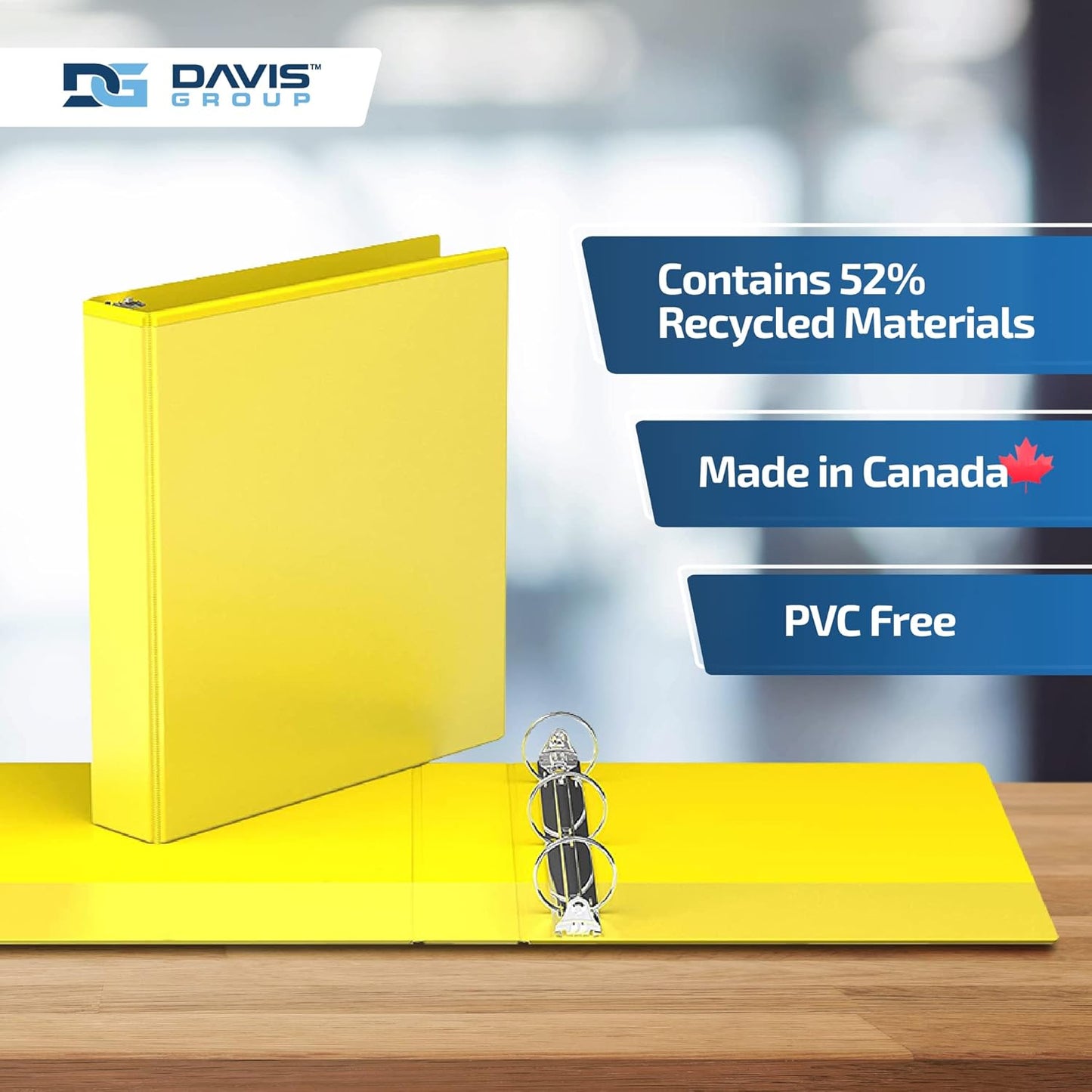 Easyview Premium 3-Ring Binders with Clear-View Covers and Round Rings, Binders for School or Office, 1.5 Inch, Pack of 6, Yellow