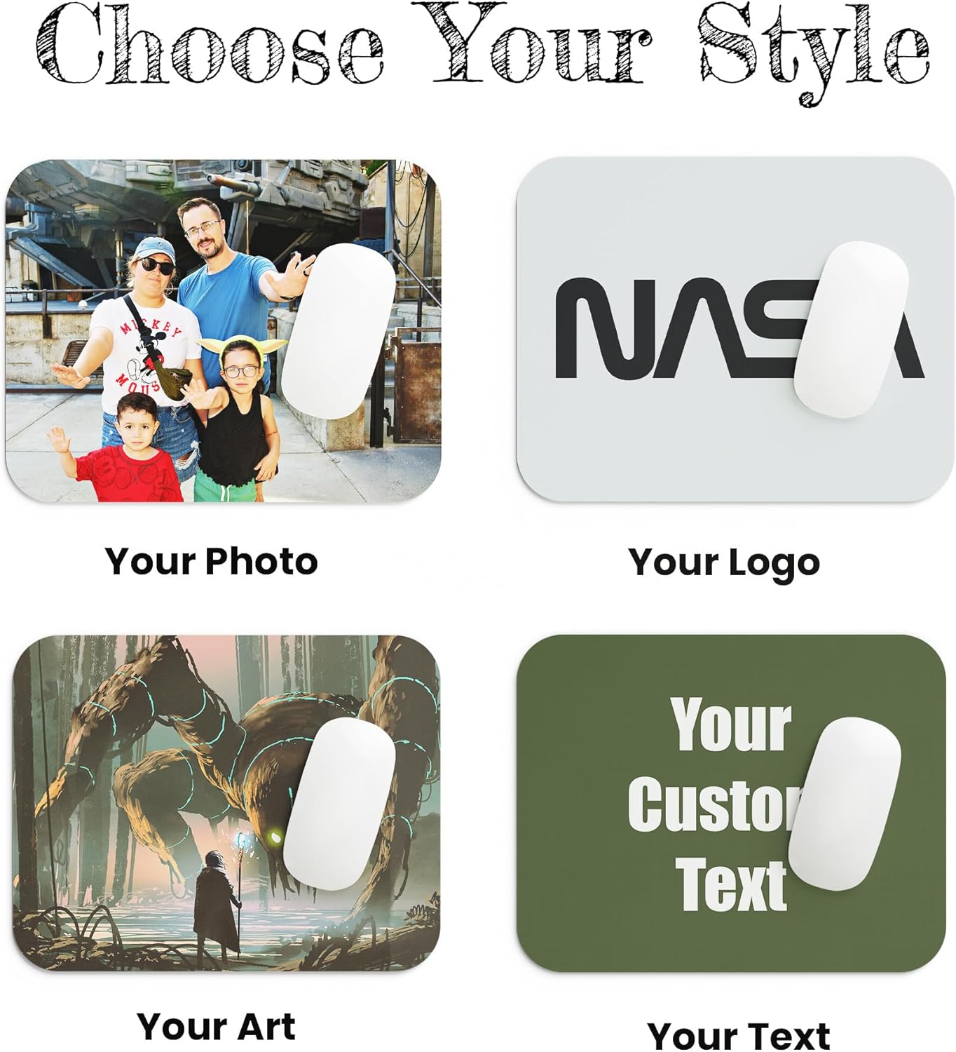 Custom Desk Mat, Personalized Desk Pad, Large Gaming Mouse Pad (Sewn (Black), Extra Large (16x35))