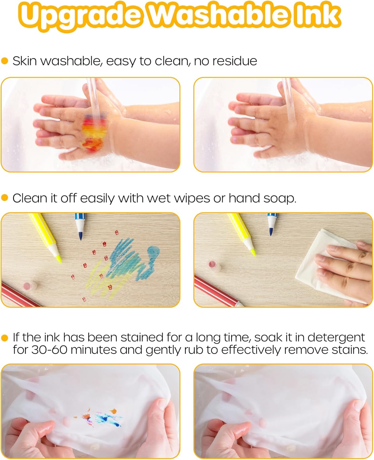 D-FantiX 36 Colors Washable Markers for Kids, Stamp Markers Coloring Set with Coloring Books and Stand Portable Box, Back to School Supplies for Girls Boys, Kids Road Trip Activities