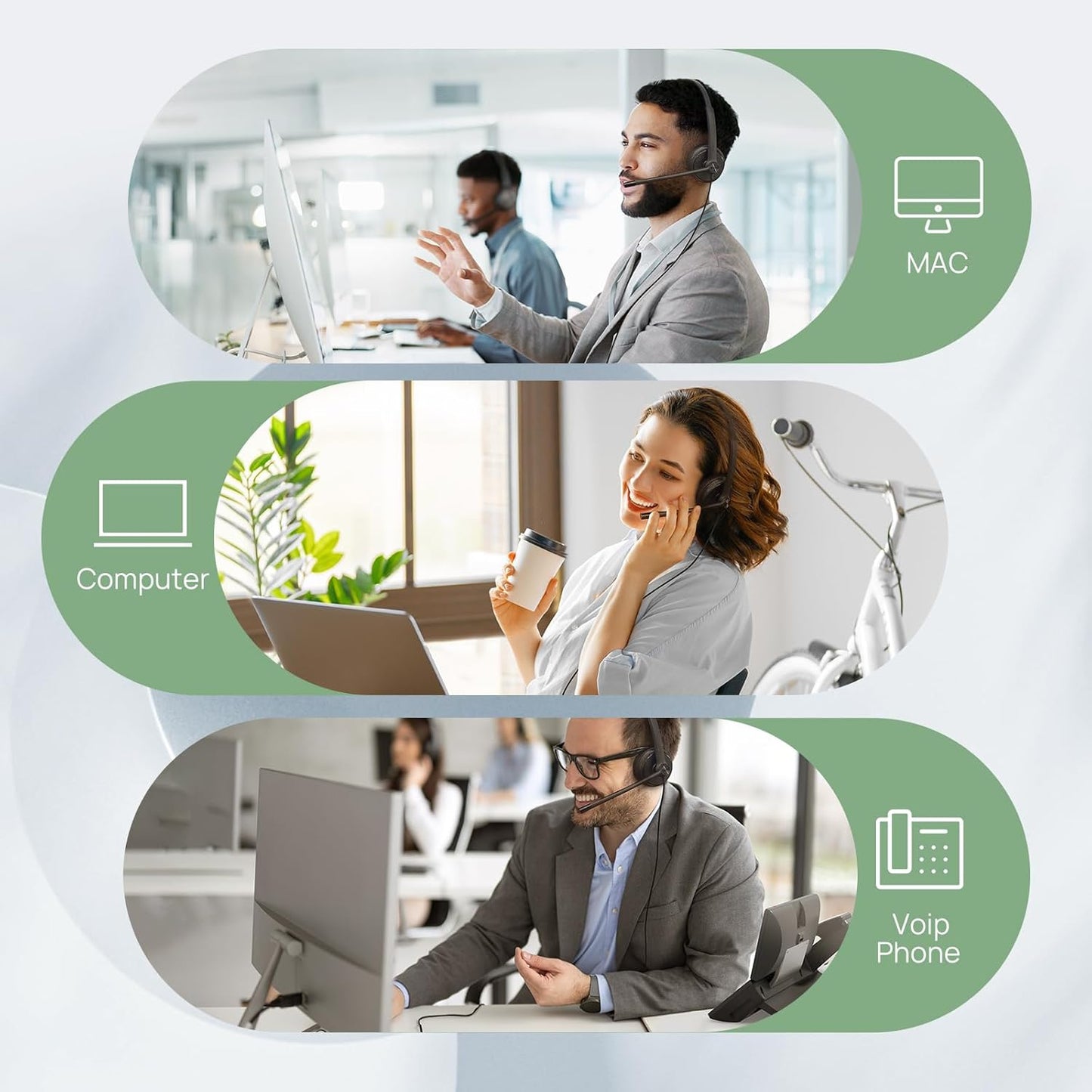 Yealink UH34 Wired Headset, Single Ear USB Headset with Noise Cancelling Mic, Teams Certified, Mono Headset for PC Laptop VoIP Phone, All Day Comfort Design, Mute Button, Busylight