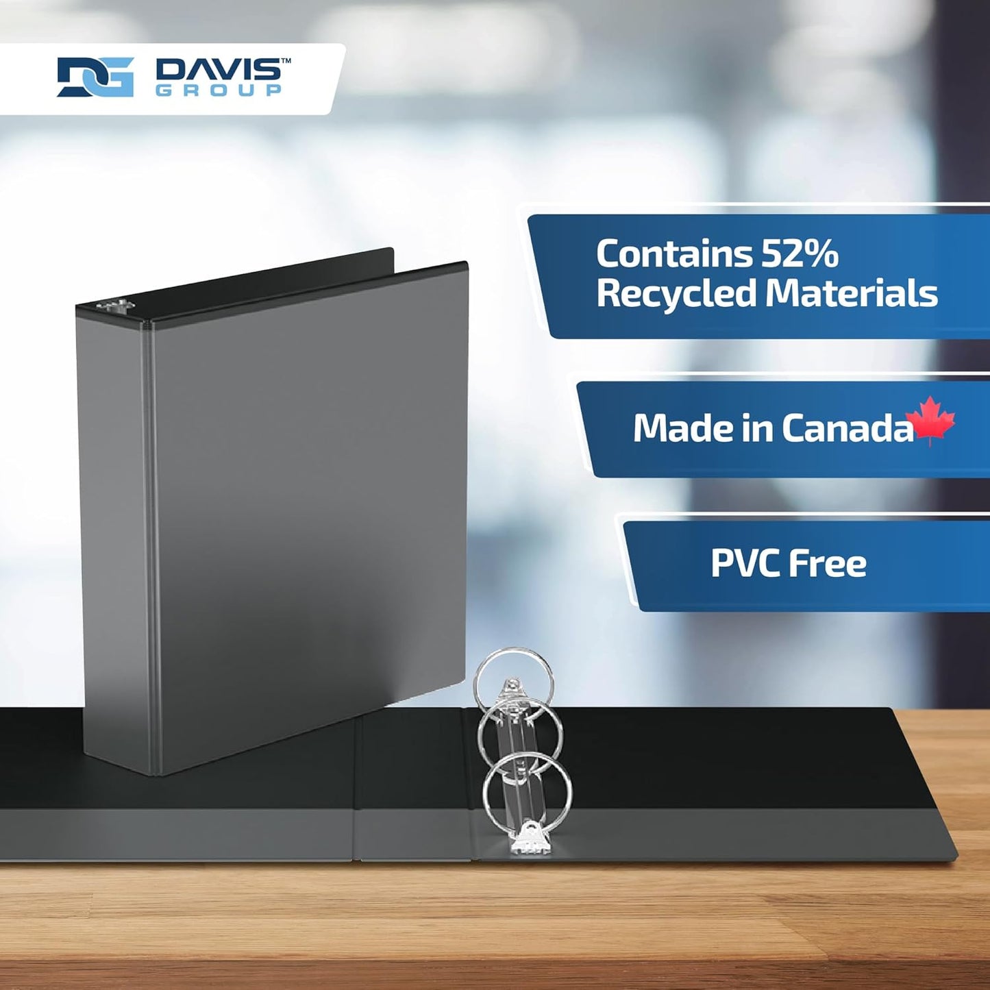 Easyview Premium 3-Ring Binders with Clear-View Covers and Round Rings, Binders for School or Office, 2 Inch, Pack of 6, Black