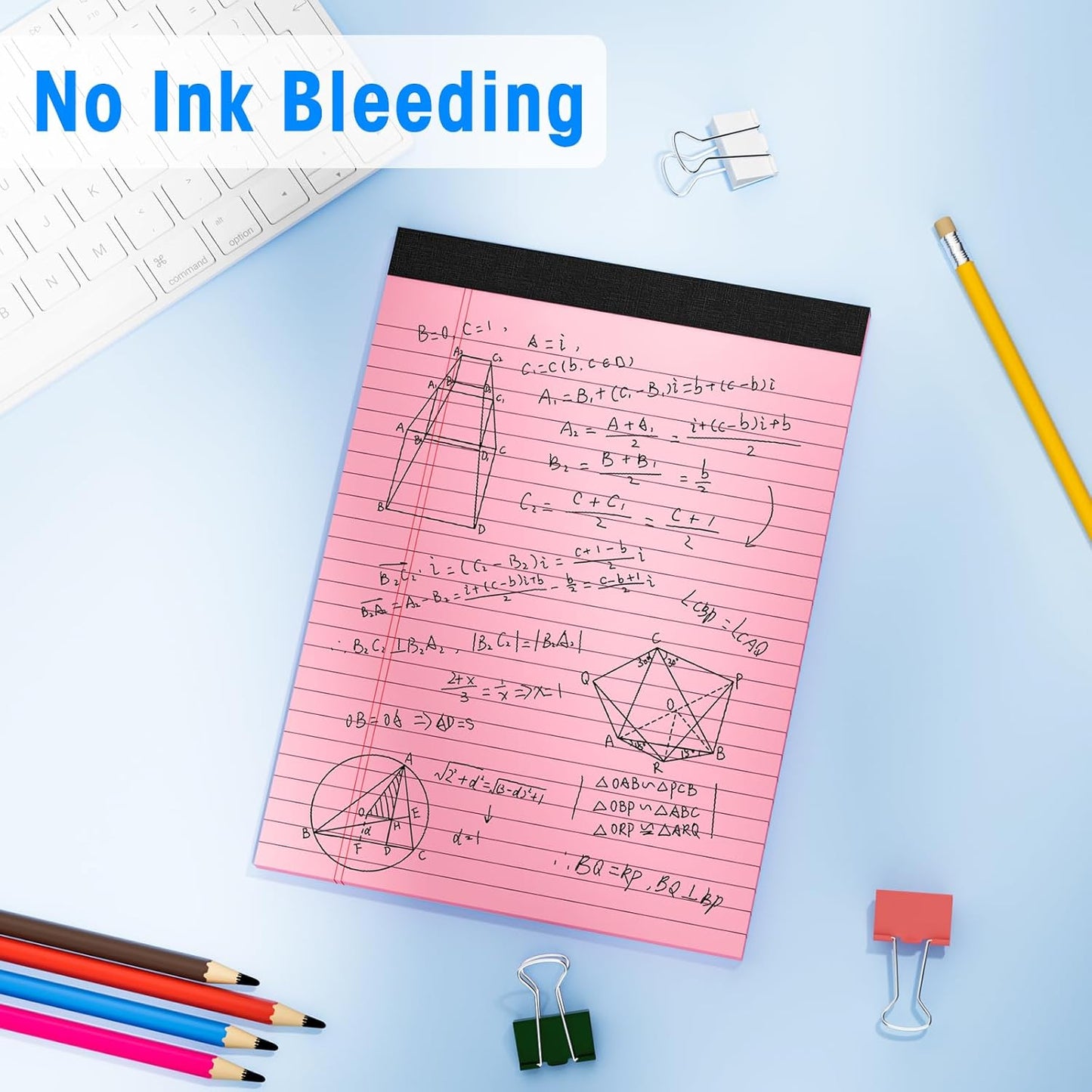 6pcs Legal Pads 8.5 x 11, Notepads 8.5 x 11 Inch, Color Note Pads Clear Print Writing Pads of Paper, Memo Pads , Perforate Legal Notepads Paper , Wide Ruled Lined with Sturdy Back,30 Sheets/Pack