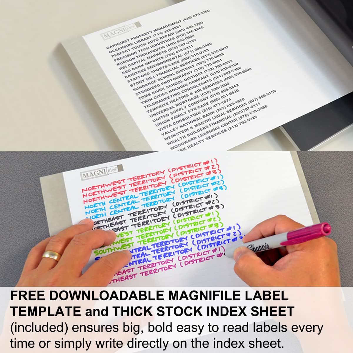 Ultimate Office MagniFile Hanging File Folders V- Bottom Letter Size with 11 inch Magnified Indexes That Double The Size of Your File Titles to Find Files Fast. (Set of 20 Frost)