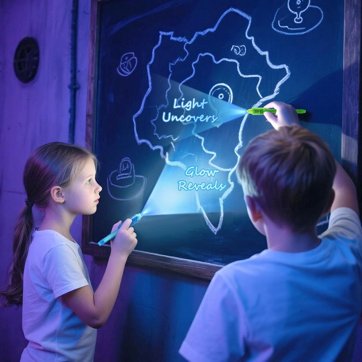 Invisible Ink Pens 12 Pack with Notebook and UV Pen Light, Party Favors for Kids 8-12, Christmas Stocking Stuffers, Thanksgiving Halloween Goodie Bag Gifts