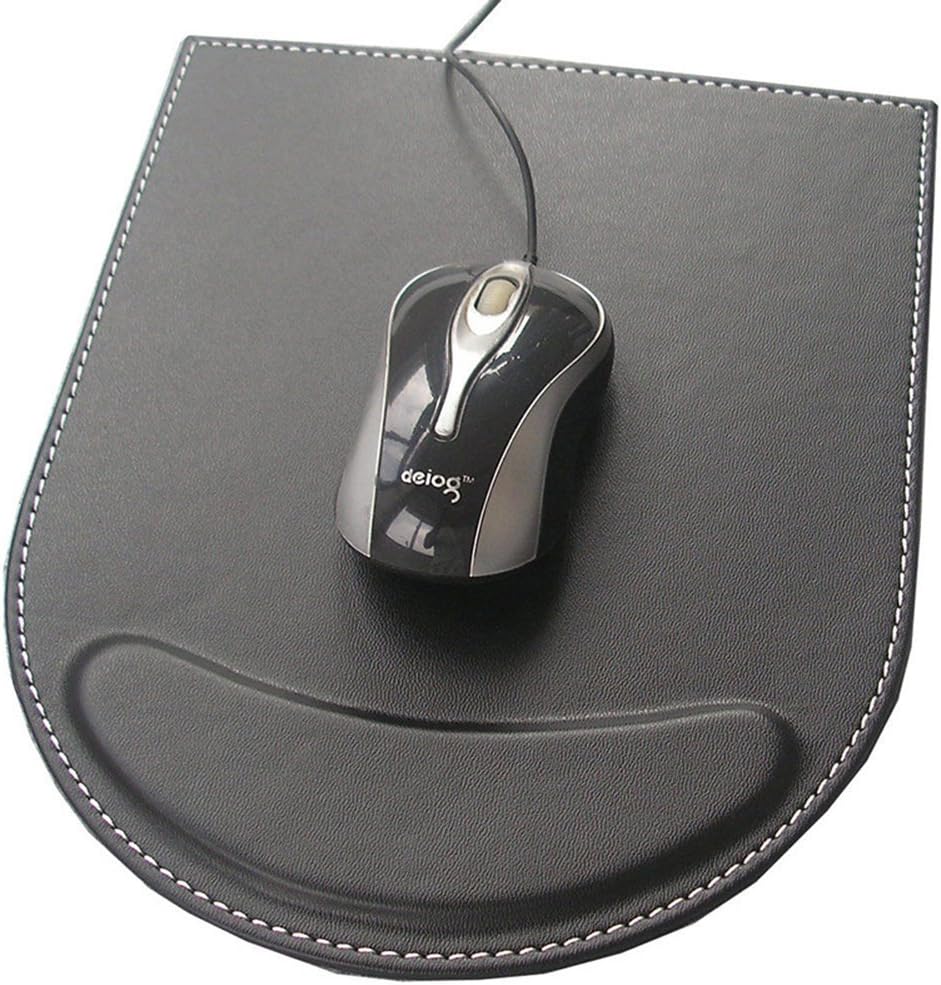 KINGFOM 8 PCS/SET Desk Organizers, Pu Leather Office & Home Desktop Decor Supplies Storage Box, Including Files Organizer Drawer, Memo Paper Holder, Tissue Holder and Mouse Pad etc (T03-Black)