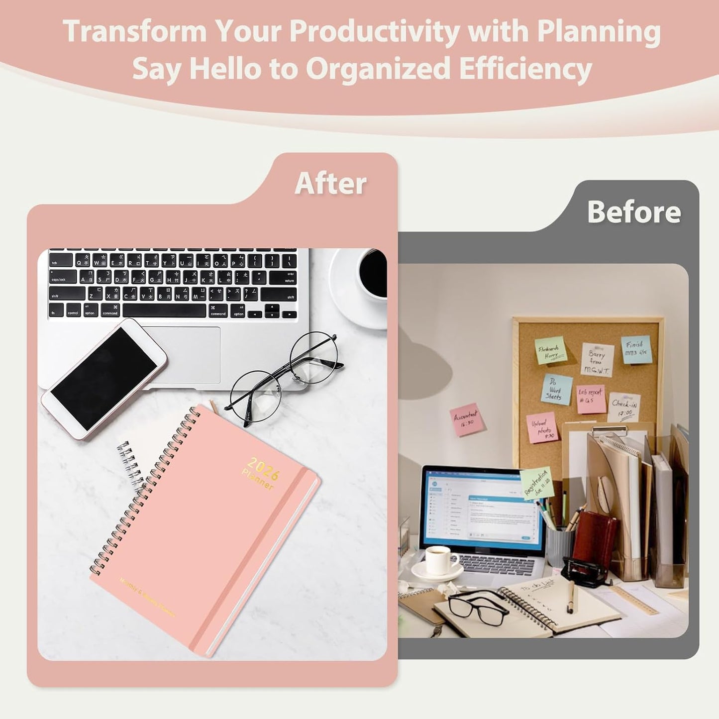 2026 Planner, Weekly and Monthly Calendar Academic Planner, Jan 2026 - Dec 2026, Planning Agenda Book for Desk Accessories and School Supplies - A5 (6.3'' x 8.5'')