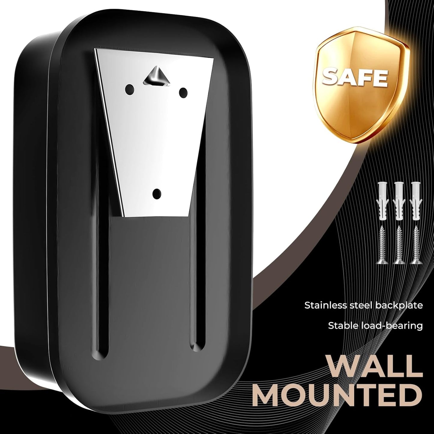 Commercial Soap Dispenser Wall Mount Stainless Steel Soap Dispensers Liquid Manual Anti-Leak Pump Hand Soap Dispenser for Bathroom Kitchen Black (17 fl.oz./500ml)