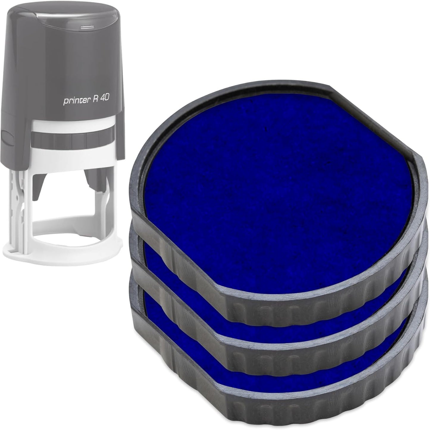 COLOP E/R40 Non-Toxic, Water Based Premium Replacement Pad for Printer R40 Stamp - Pack of 3 - Blue