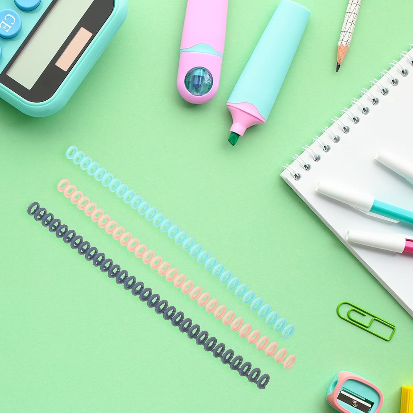 PATIKIL 8.5mm(0.3") Spiral Binder Ring,10 Pcs 30 Rings 25 Sheet Capacity Comb Binding Spines for Binding Paper Sheets Notebook Calendar Picture Album, Purple